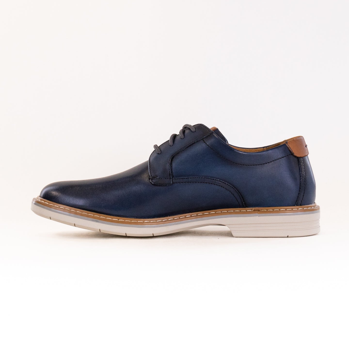 Florsheim Men's Navy Leather Norwalk Plain Toe Oxford Dress Shoes