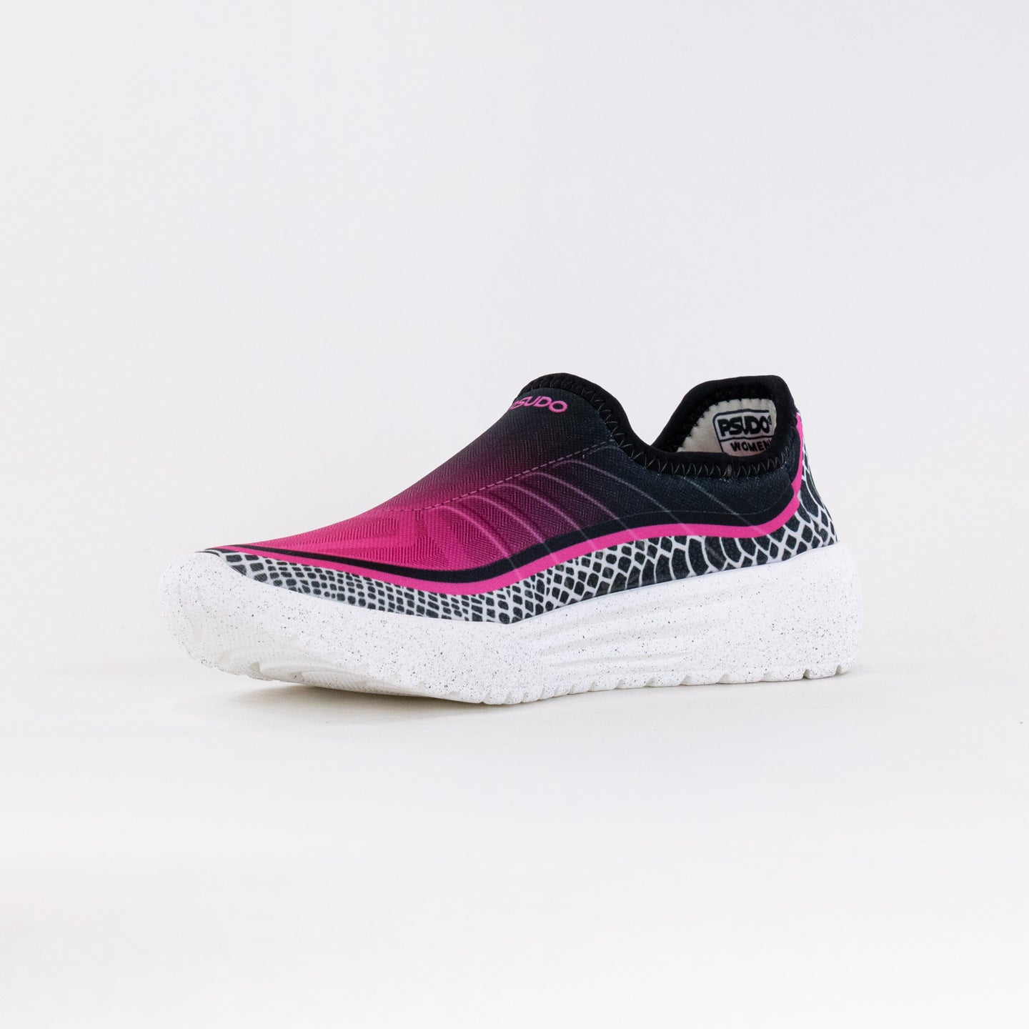 Women's Pseudo Slip-on Racer Sport Sneakers in Pink and Smoke Colors