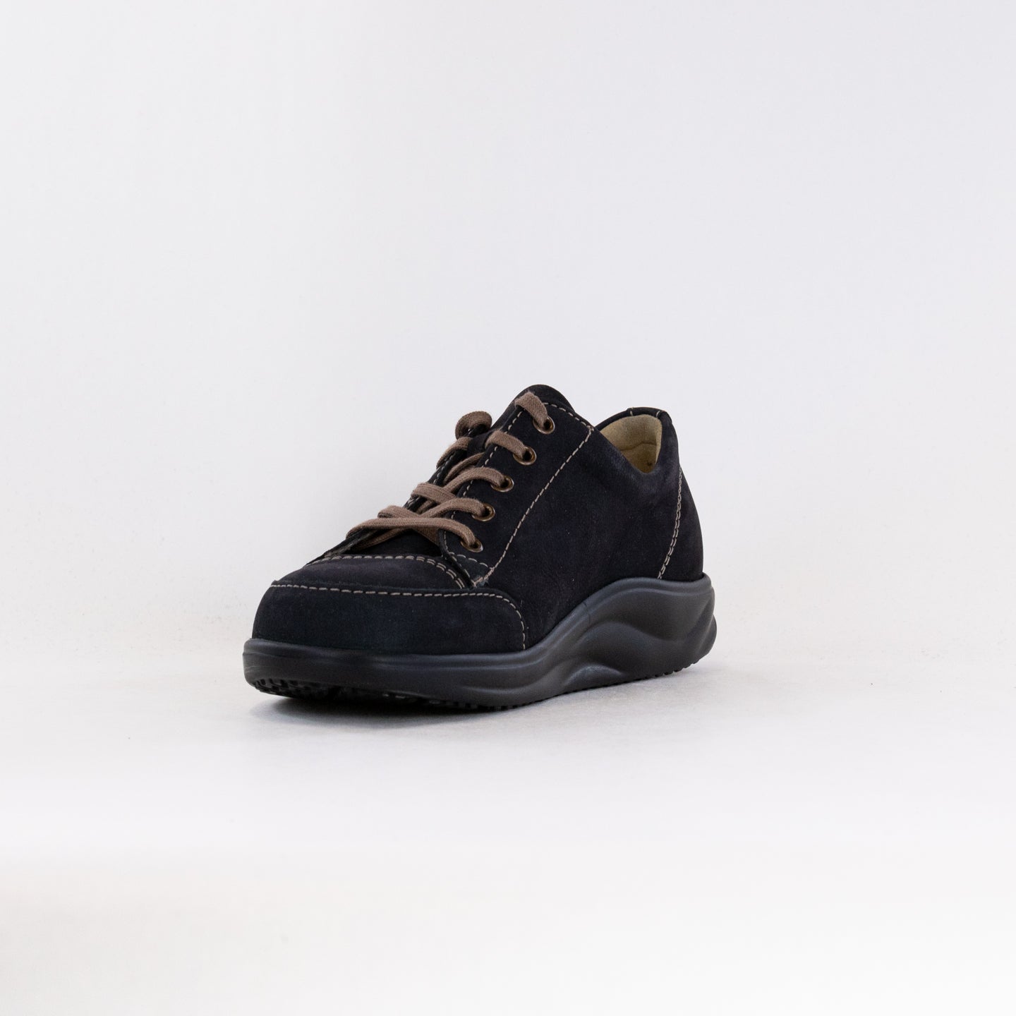 Finn Comfort Women's Ikebukuro Black Leather Lace - Up Comfortable Walking Shoes