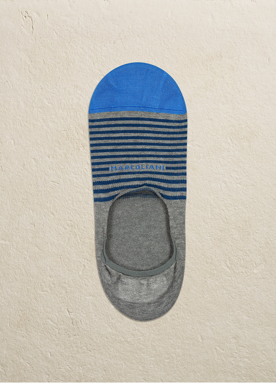 Marcoliani Milano Men's Stylish Striped Pima Cotton Socks with Invisible Touch Feature