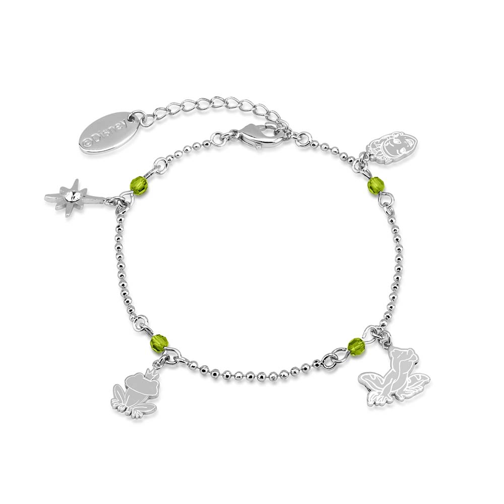 Disney Princess And The Frog 16+3cm White Gold Plated Bracelet with Charming Charms