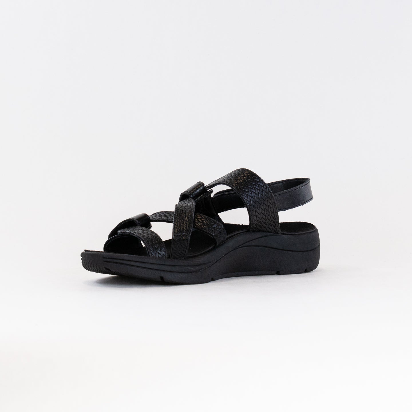 Drew Serenity Women's Comfortable Black Sandals with Removable Insole