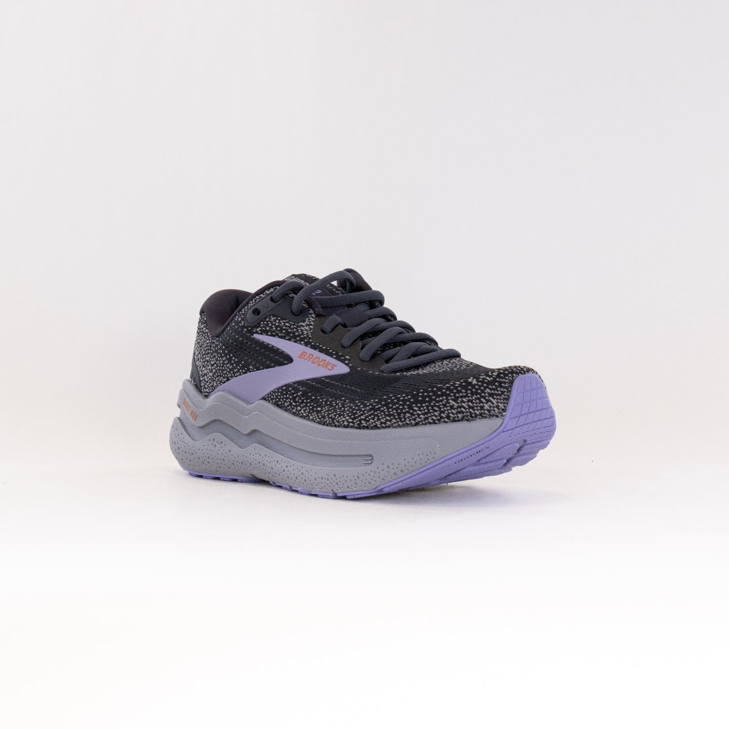 Women's Brooks Ghost Max 2 Road-Running Shoes in Ebony, Sweet Lavender, and Alloy