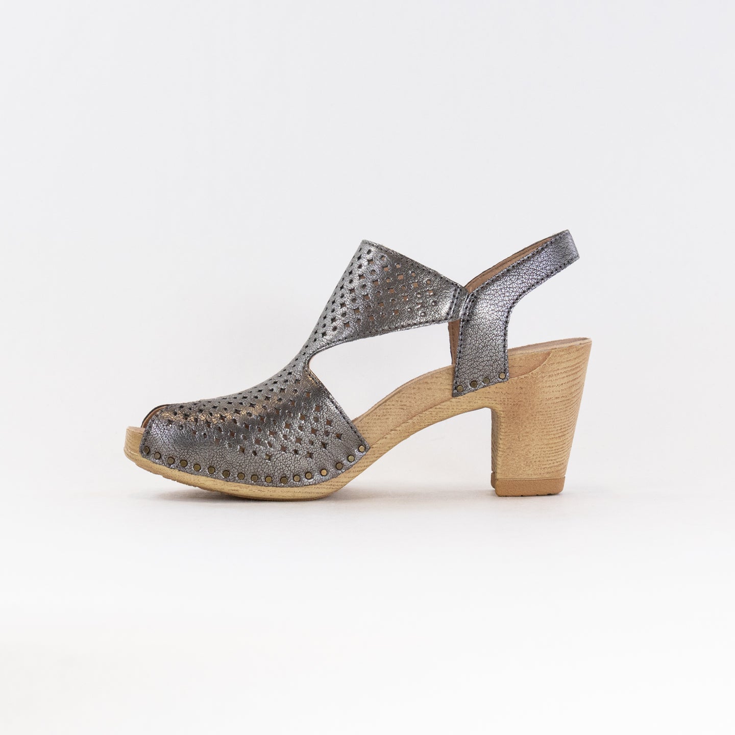 Dansko Women's Teagan Heeled Slingback Shoes in Gunmetal Color