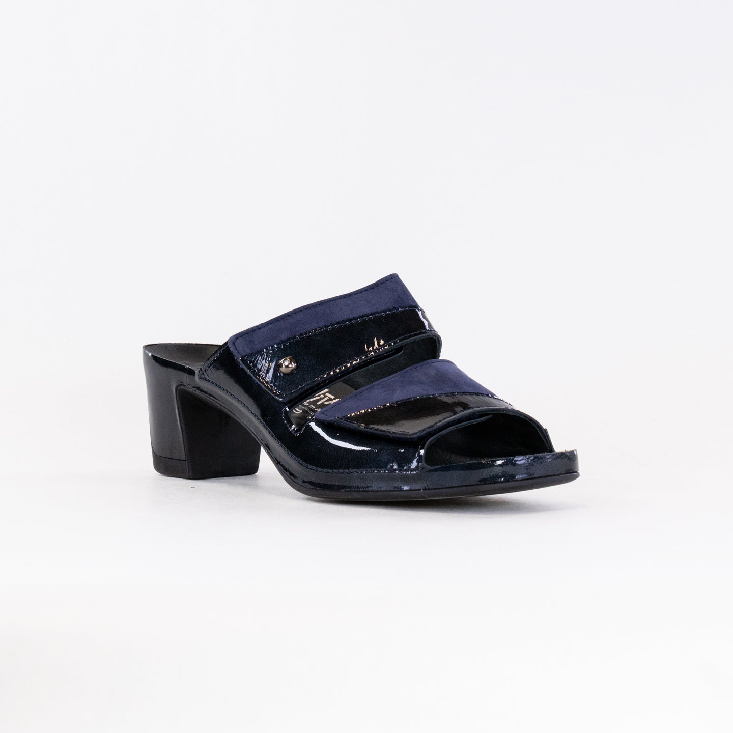 Women's Vital Joy Mule Sandal - Stylish Apache Blue Nubuck/Patent Leather