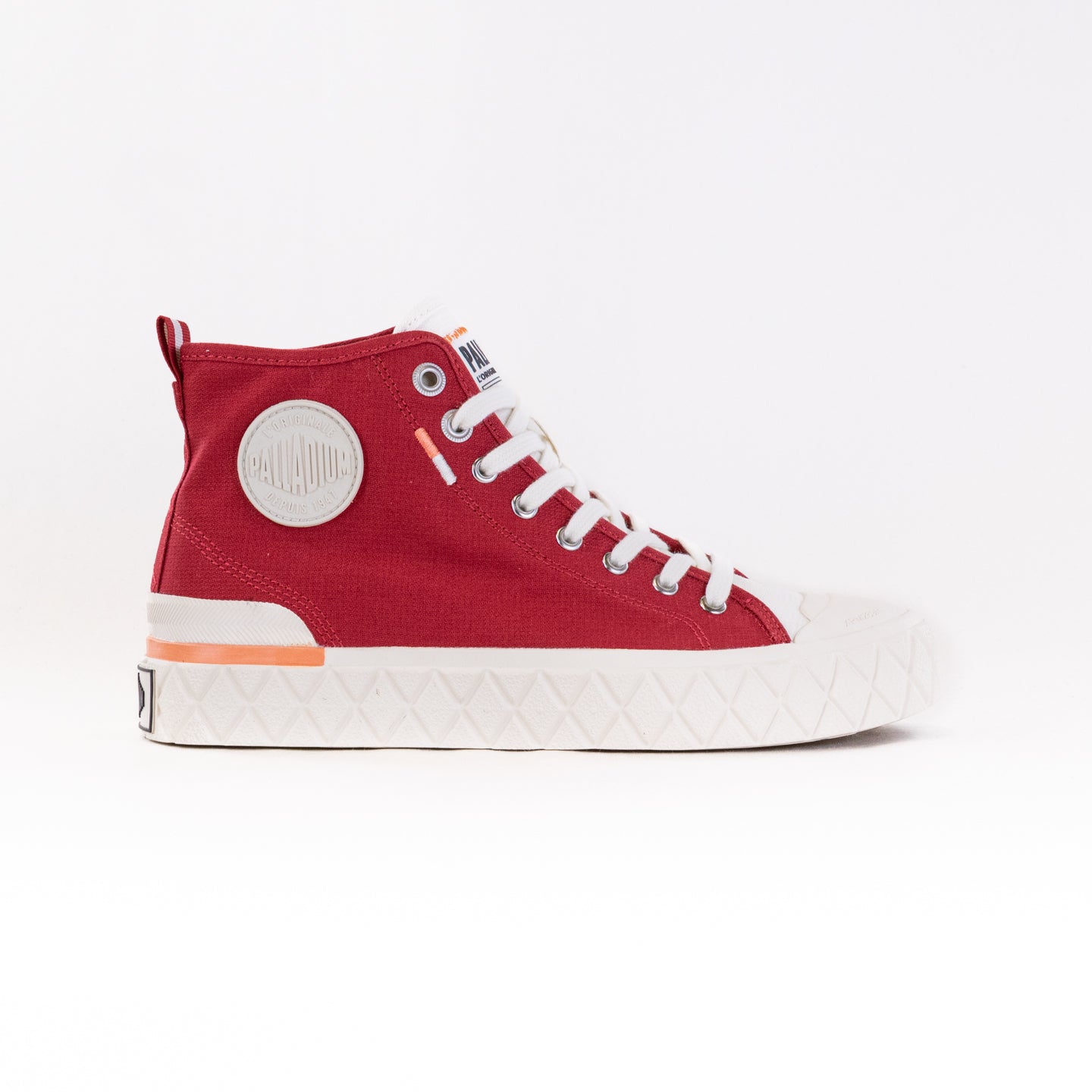 Women's Palladium Palla Ace Organic Chukka Shoes in Chili Pepper Color