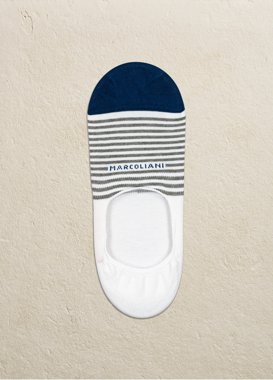 Marcoliani Milano Men's Stylish Striped Pima Cotton Socks with Invisible Touch Feature