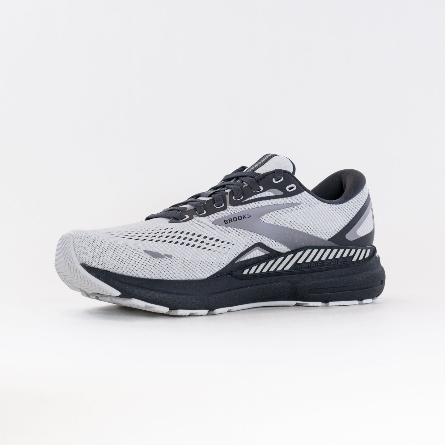 Men's Brooks Adrenaline GTS 23 Running Shoes in Oyster, Ebony, and Alloy Colors