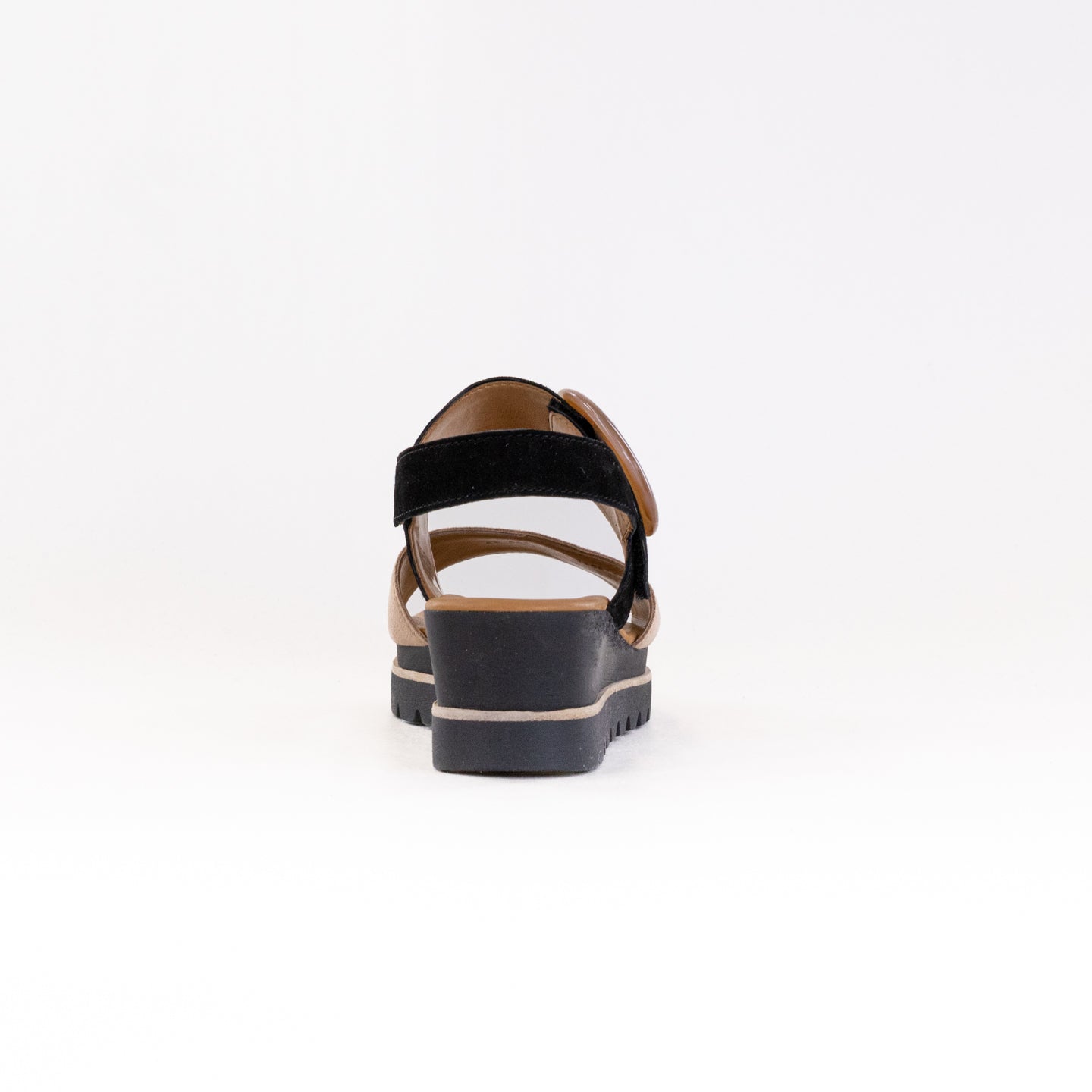 Women's Gabor 64.645 Caramel/Black Stylish Leather Sandals