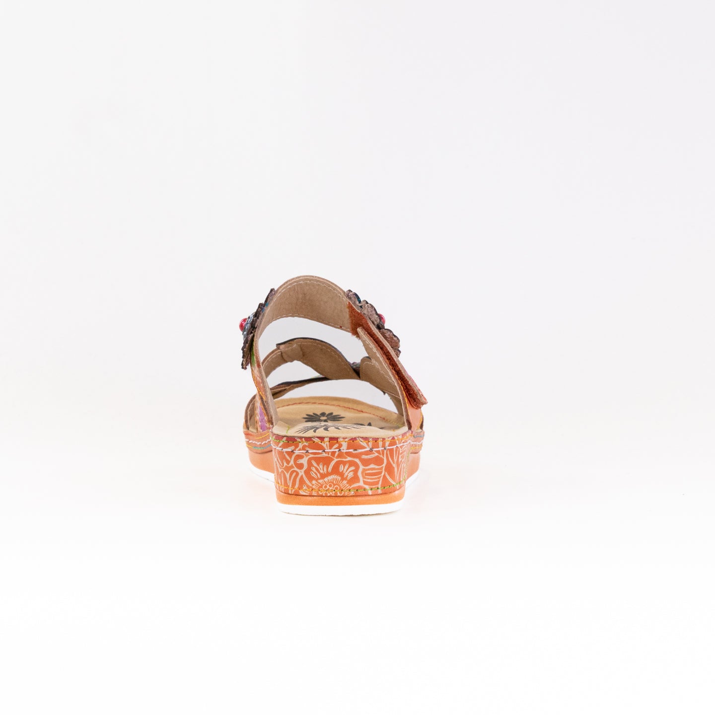 Spring Step L'Artiste Women's Stylish Pillow-Soft Sandals in Peach Multi Color