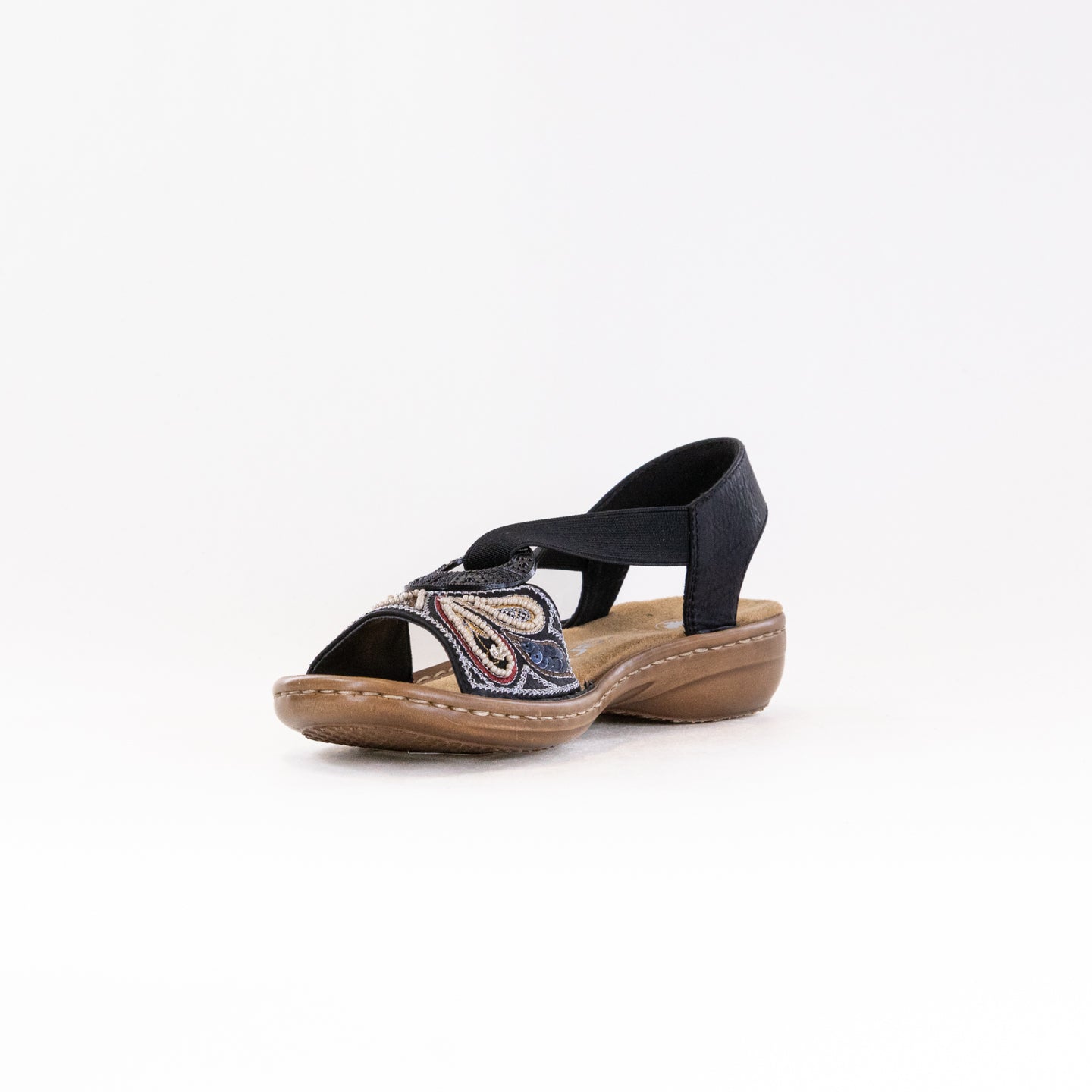 Rieker Women's 608B4 Black Classic Strap Sandals for Maximum Comfort