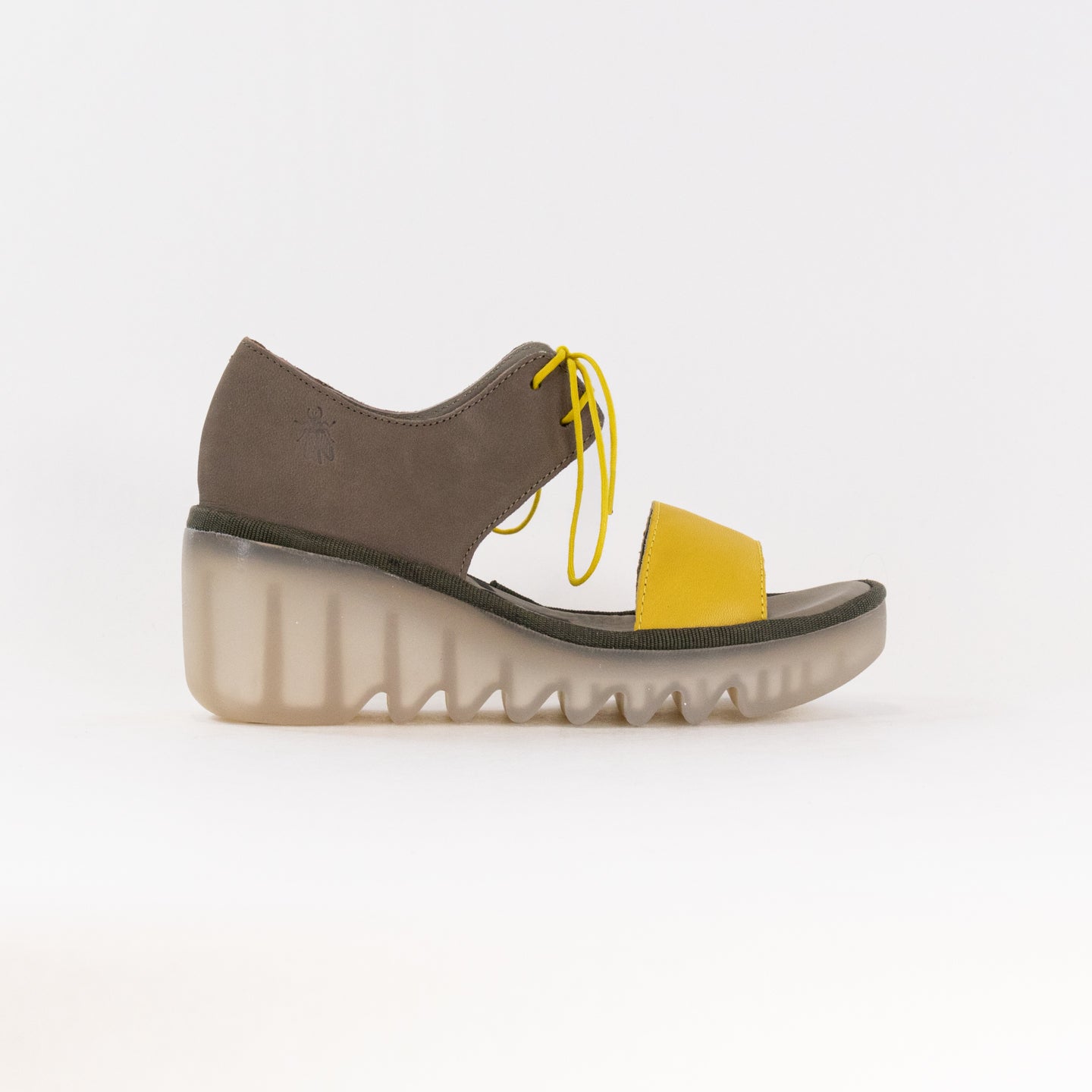 Women's FLY London BILU465FLY Yellow/Khaki Crossover Comfort Sandals