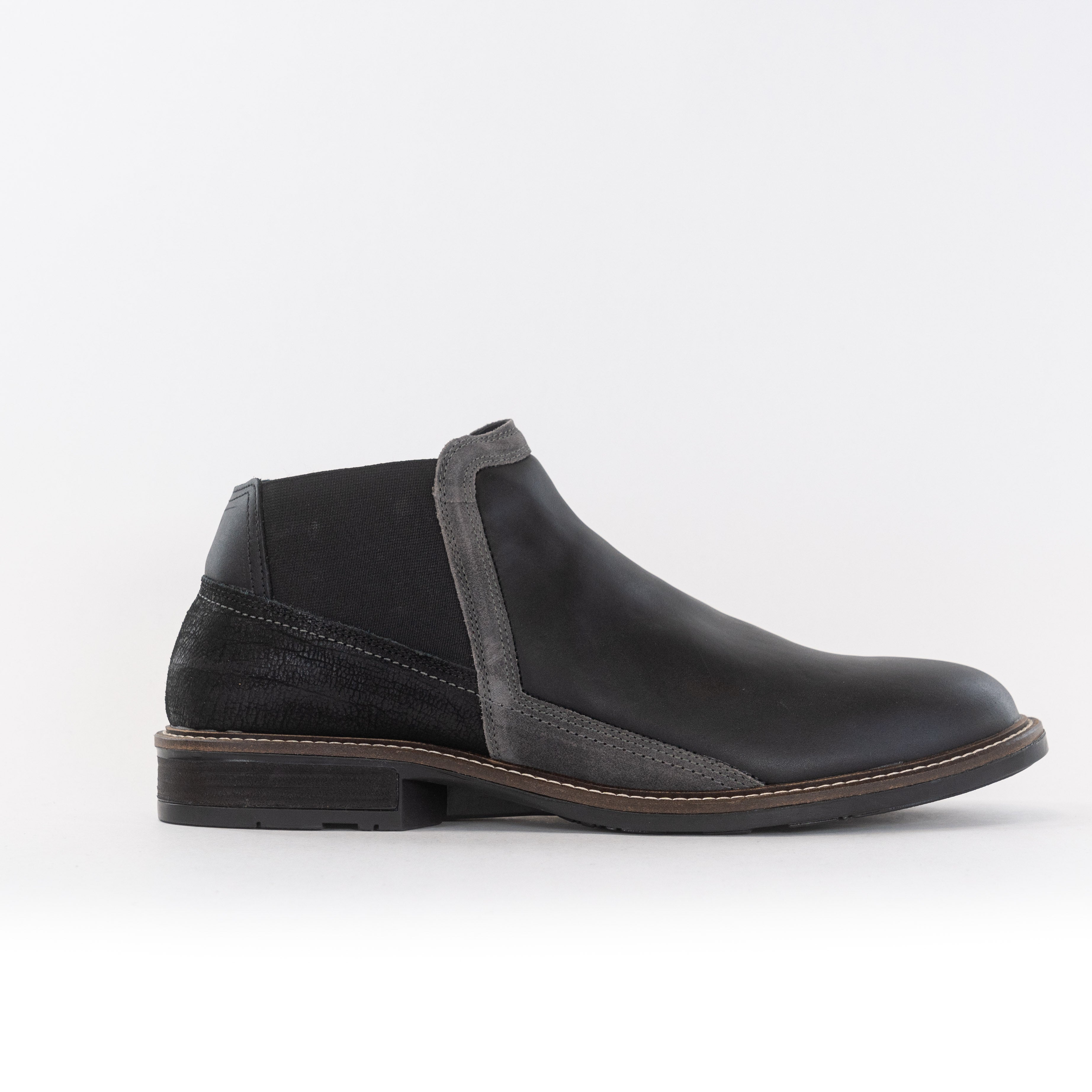 Naot Men's Black Grey Combo Stylish Ankle Business Boots