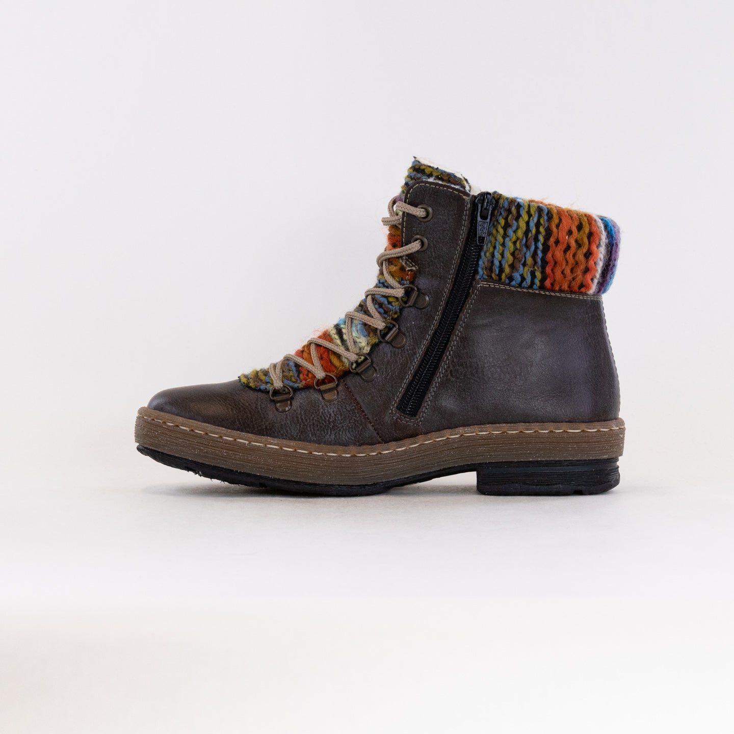 Rieker Z6743 Felicitas Women's Basalt/Orange Multi Comfort Boots