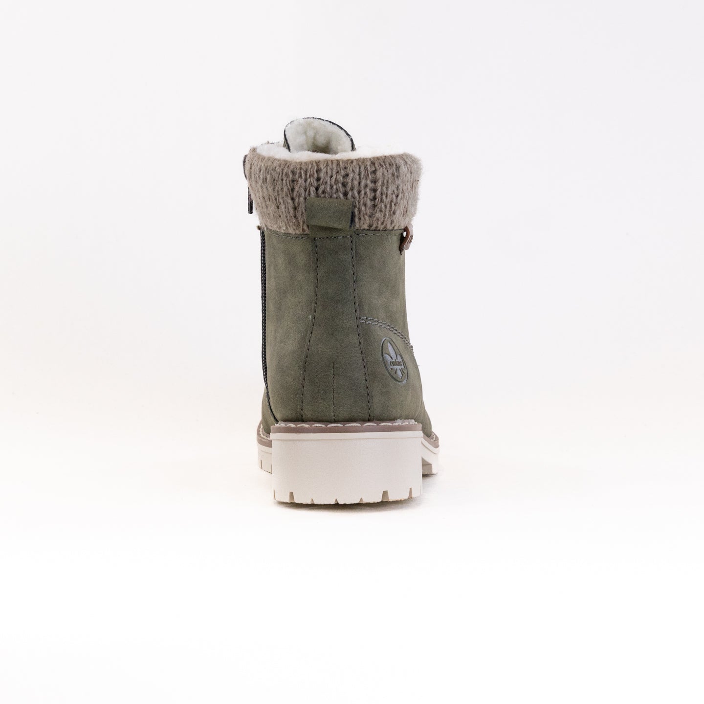 Rieker Women's Y9118 Sabrina Cactus Green Lace - up and Zipper Boots in Liane/Mogano/Stein Design