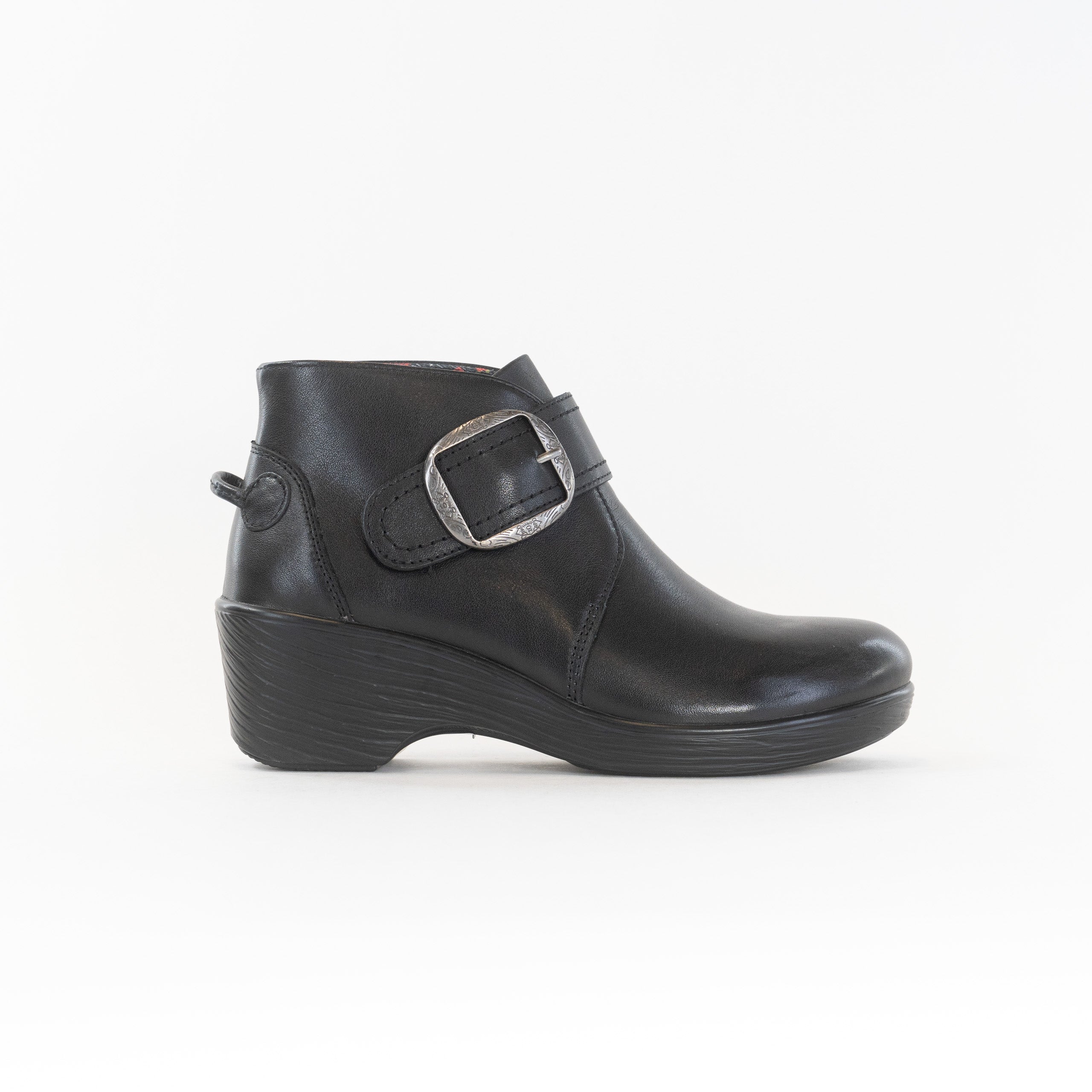 Women's Alegria Symone Leather Ankle Boots in Coal Color