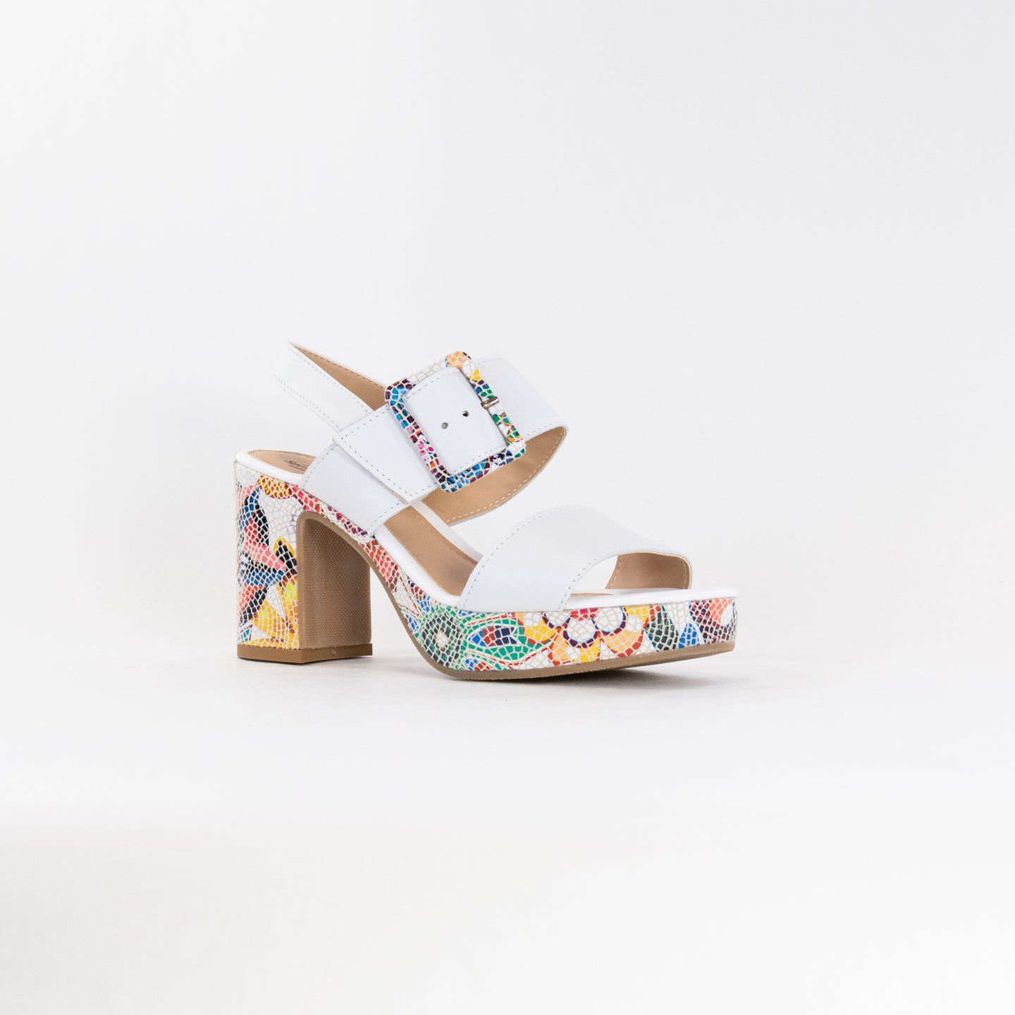 Spring Step Women's Fashionable Azucar Ankle-Strap Sandals - White Multi