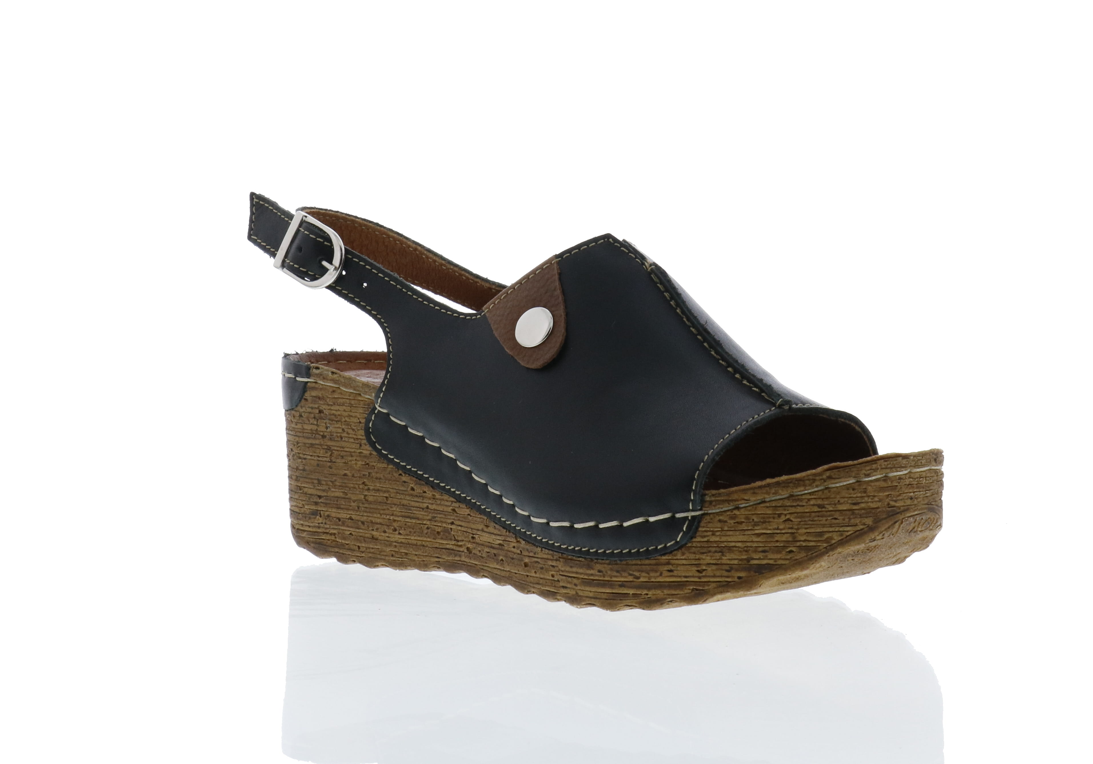 Women's Black Leather V-Italia 846-24 Stylish Footwear