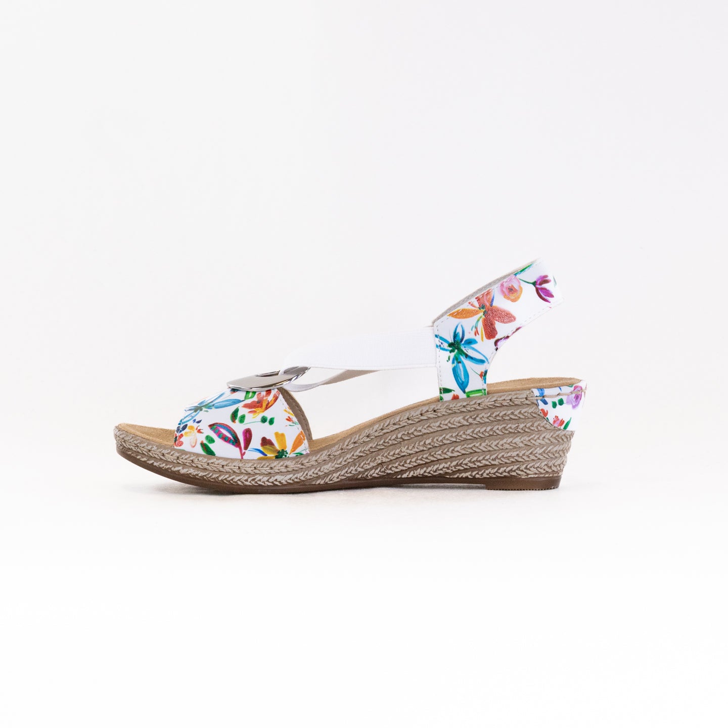 Rieker Women's White Meadow Fanni Sandals - Comfortable Summer Footwear