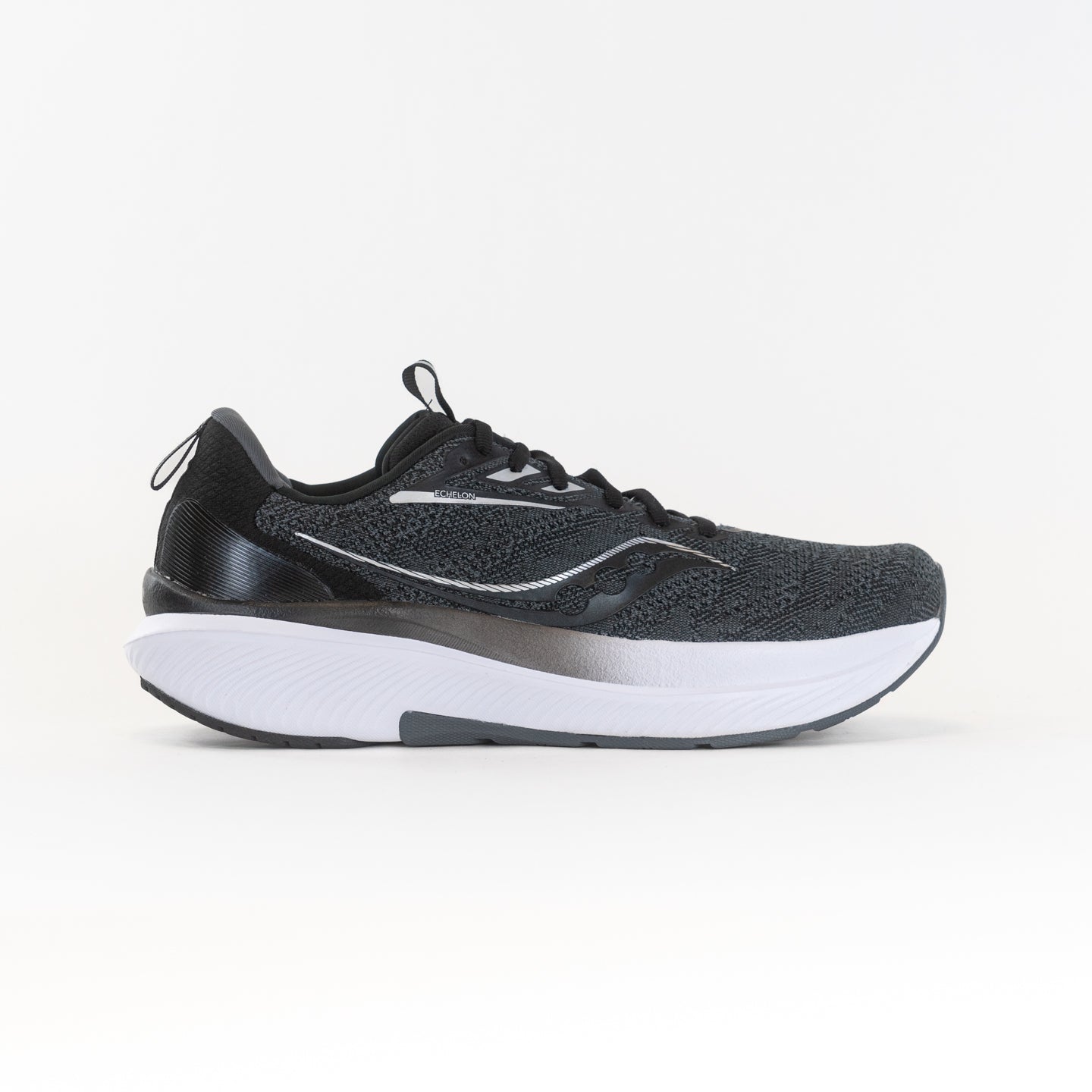 Saucony Men's Echelon 9 Running Shoes - Black and White Colorway