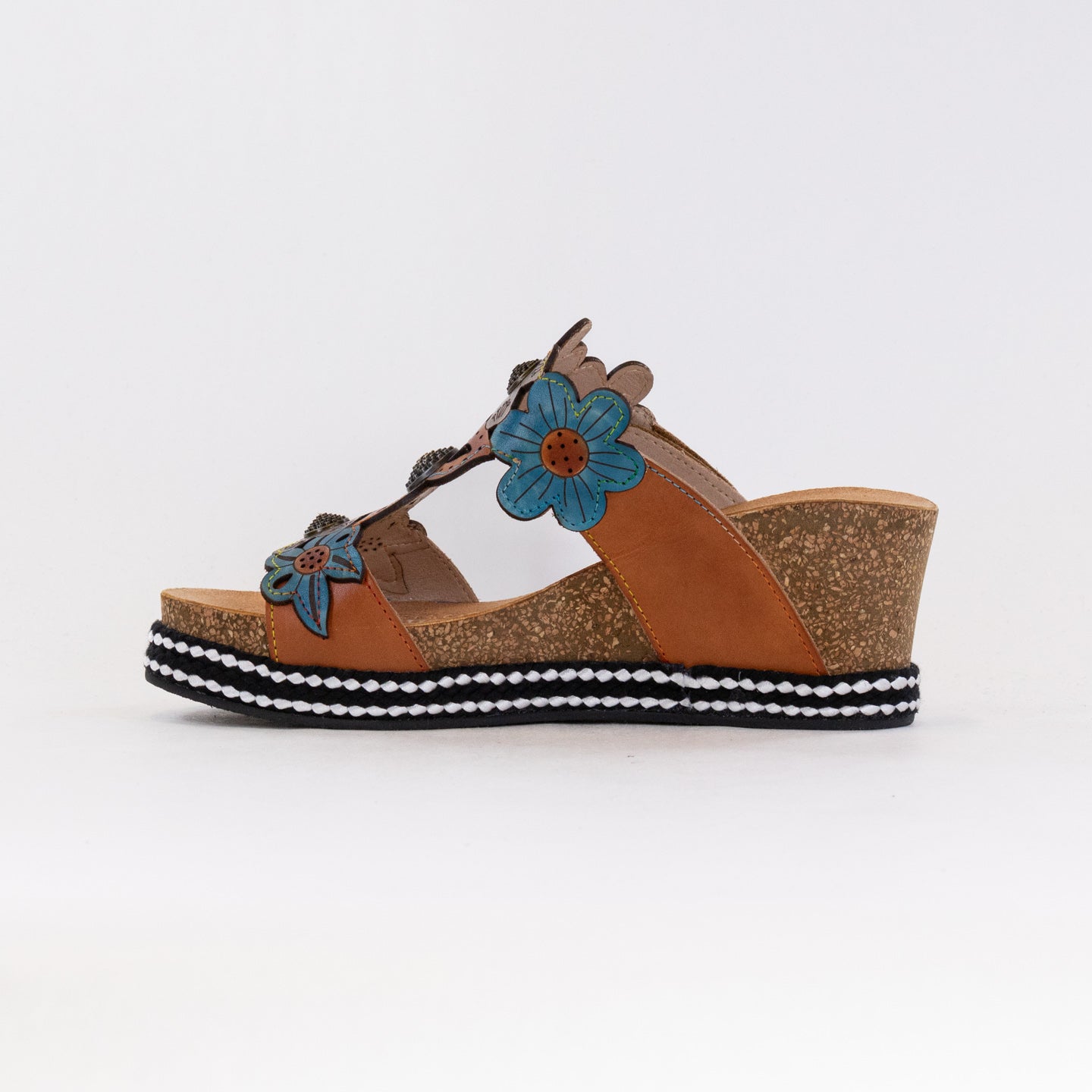 Women's L'Artiste Damour Camel Multi Wedged Slide Sandals