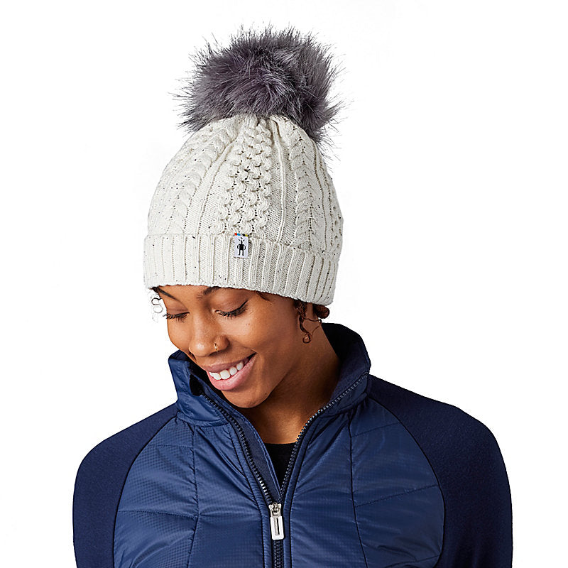 Smartwool Cozy Girls' Ski Lodge Beanie with Faux Fur Pom