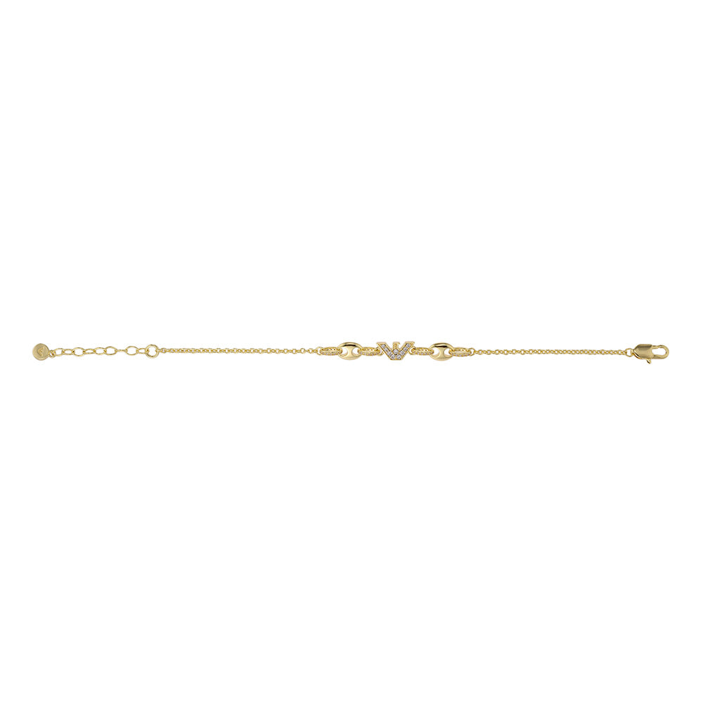 Stylish Emporio Armani Gold - Plated Brass Sentimental Cubic Zirconia Fashion Bracelet
