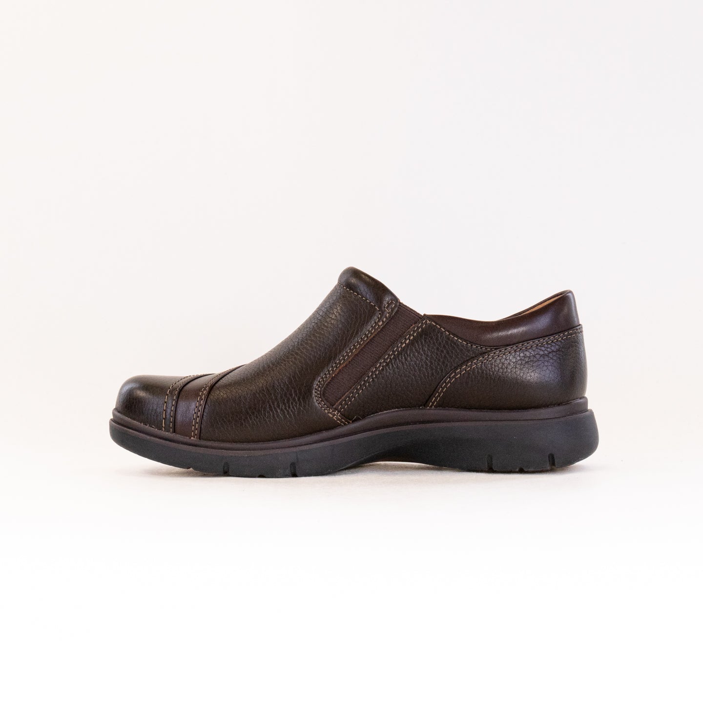 Clarks Women's Certina Pure - Stylish Dark Brown Leather Casual Shoes