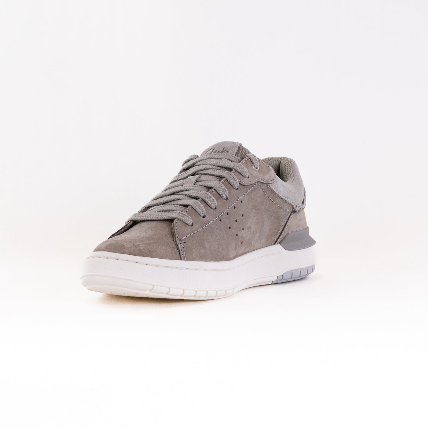 Men's Grey Nubuck Clarks Courtlite 2 Run Retro Comfortable Sneakers