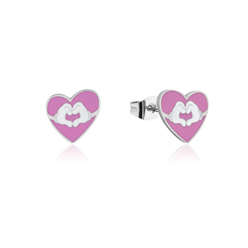 Charming Disney Stainless Steel Heart - Shaped Stud Earrings for Love