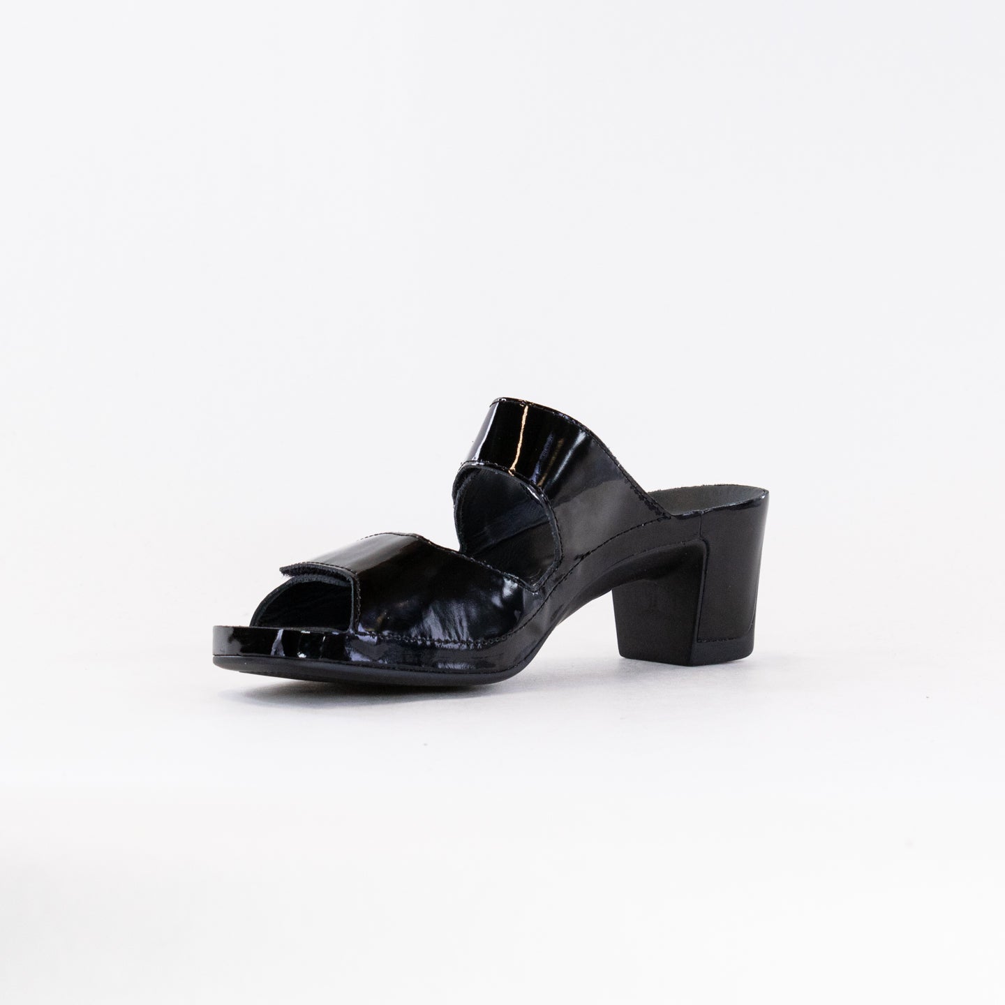Vital Joy Women's Mule Sandals in Elegant Black Patent Finish