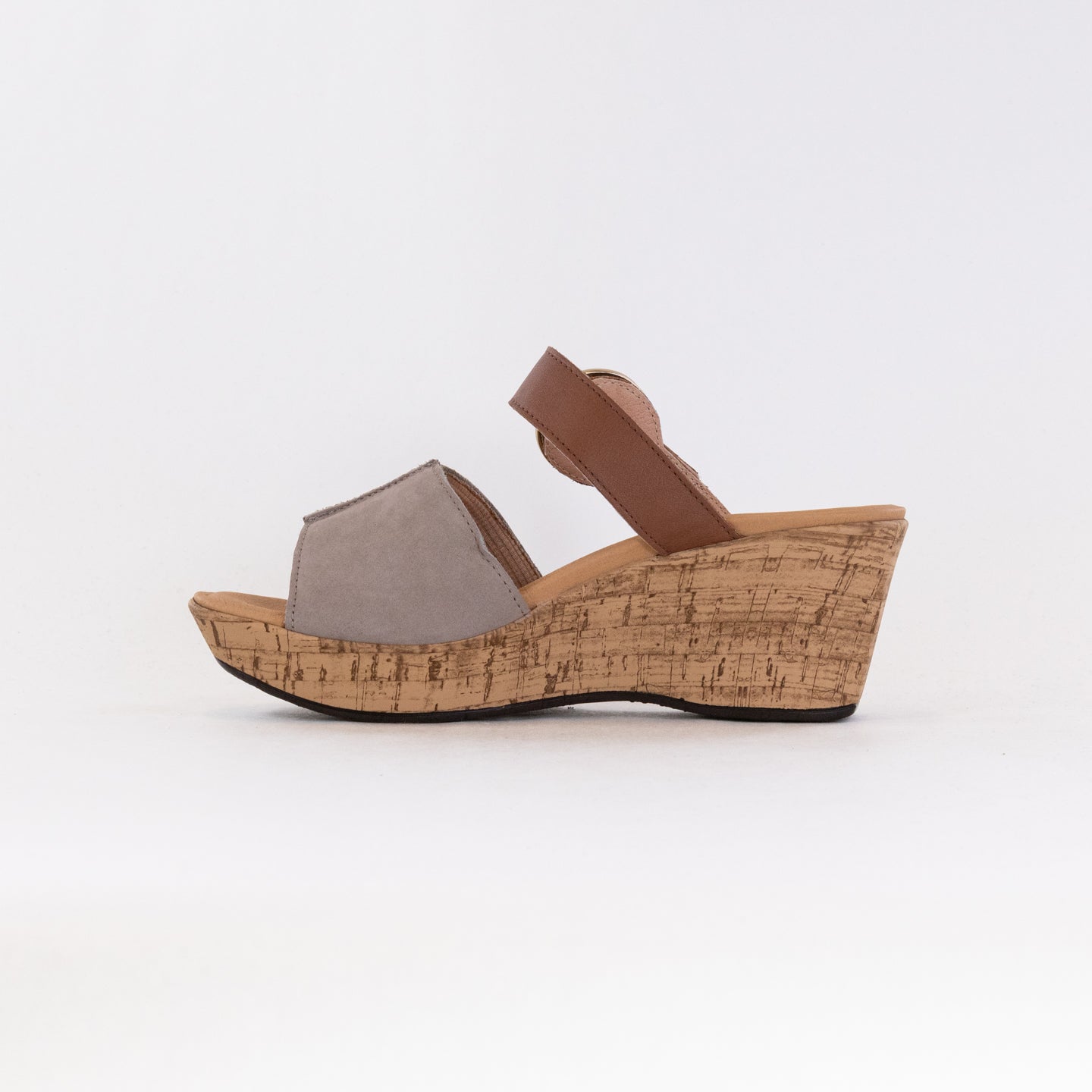 Naot Women's Breezy Slip-on Wedge - Stone Nubuck/Caramel Stylish Footwear