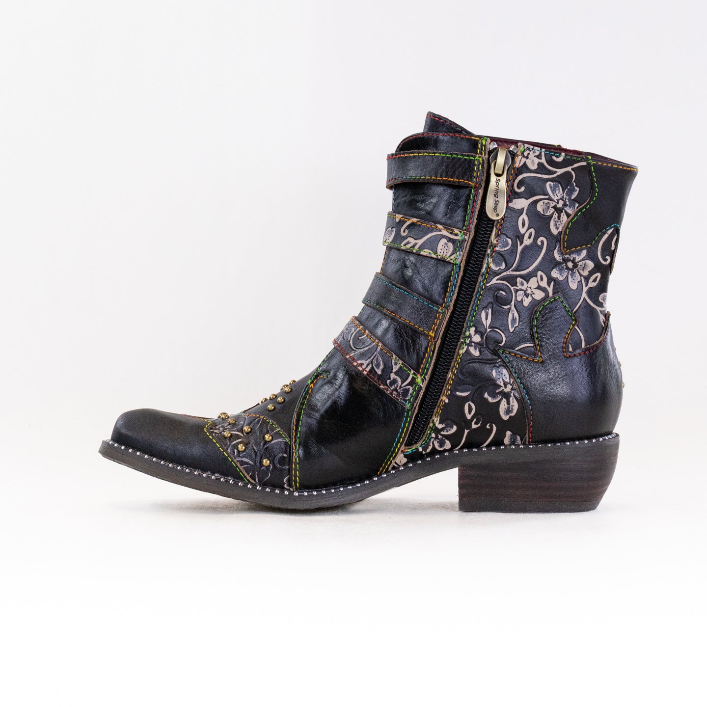 Spring Step L'Artiste Rodeha Women's Western Style Black Leather Booties