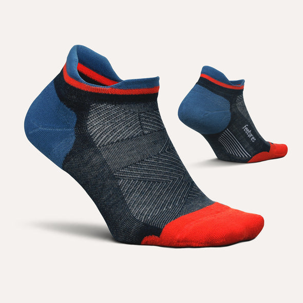 Feetures Elite No Show Tab Socks in Atmospheric Blue with Max Cushion