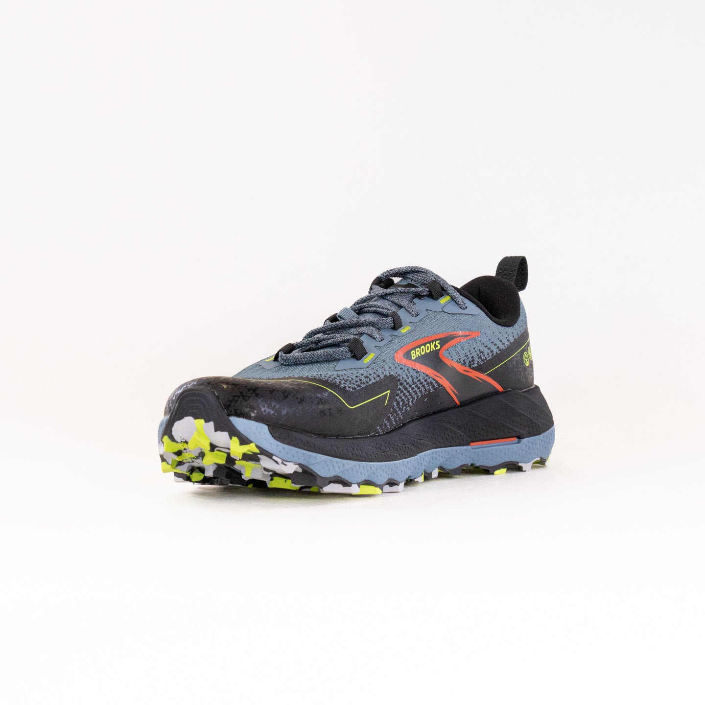 Men's Brooks Cascadia 18 Running Shoes in Citadel, Ebony & Lime