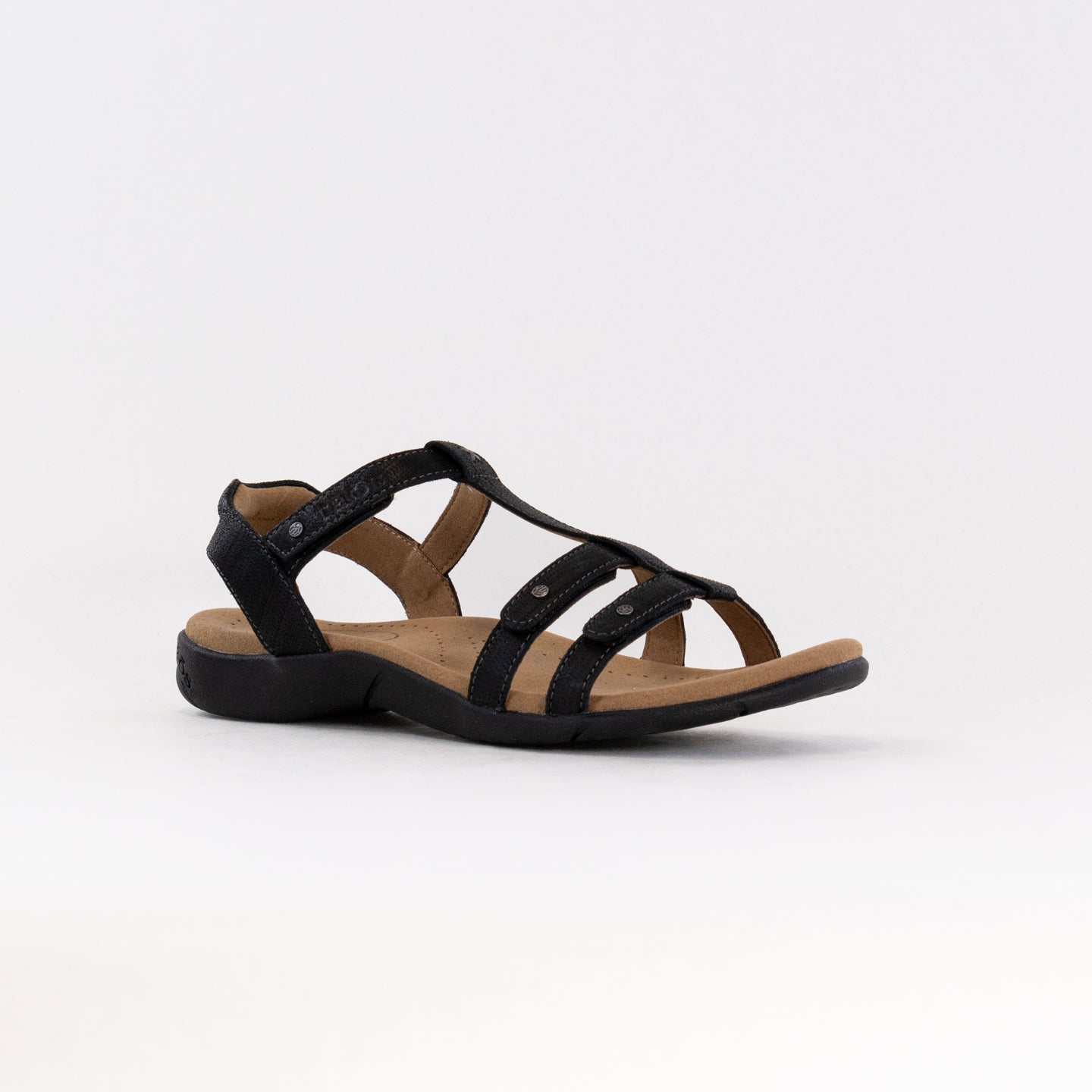 Taos Women's Black Embossed Leather Trophy 2 Sandals
