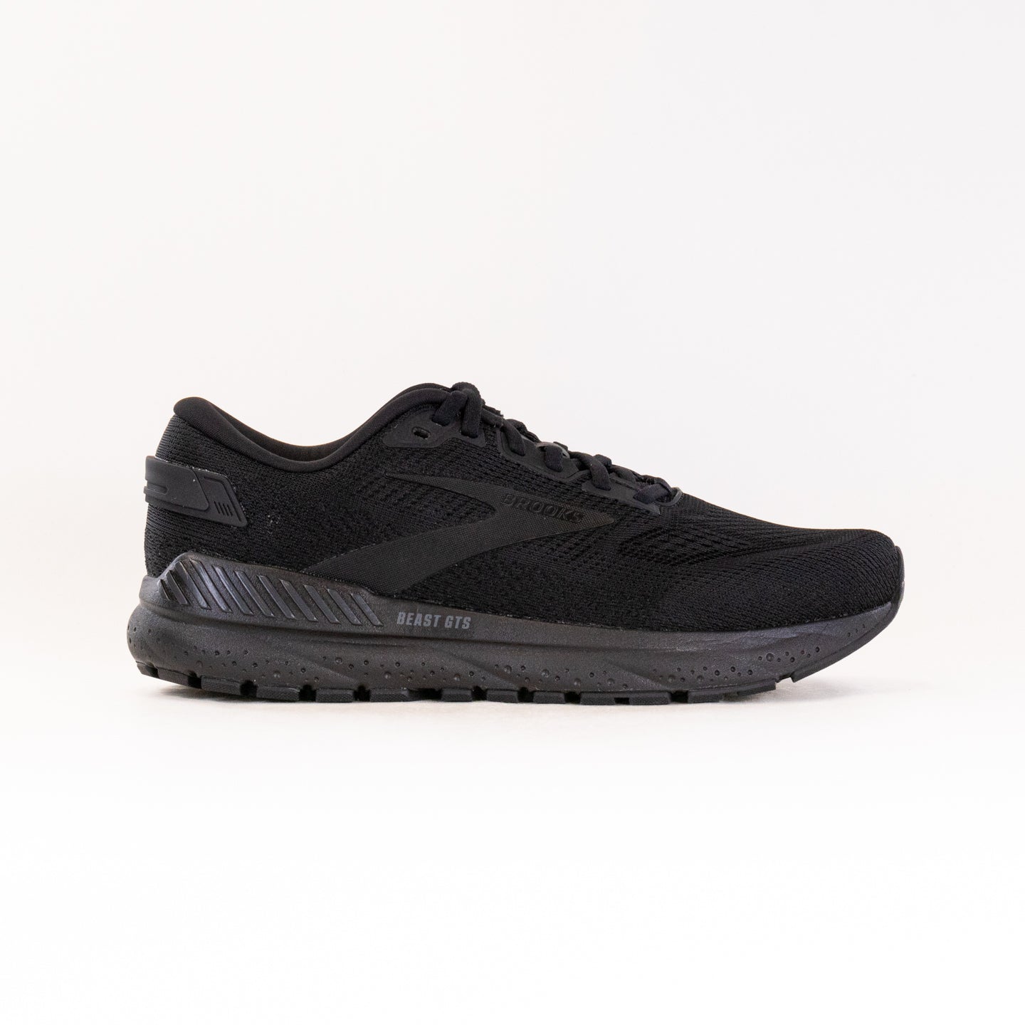 Men's Brooks Beast GTS 24 Running Shoes in Black/Black/Ebony Color Scheme