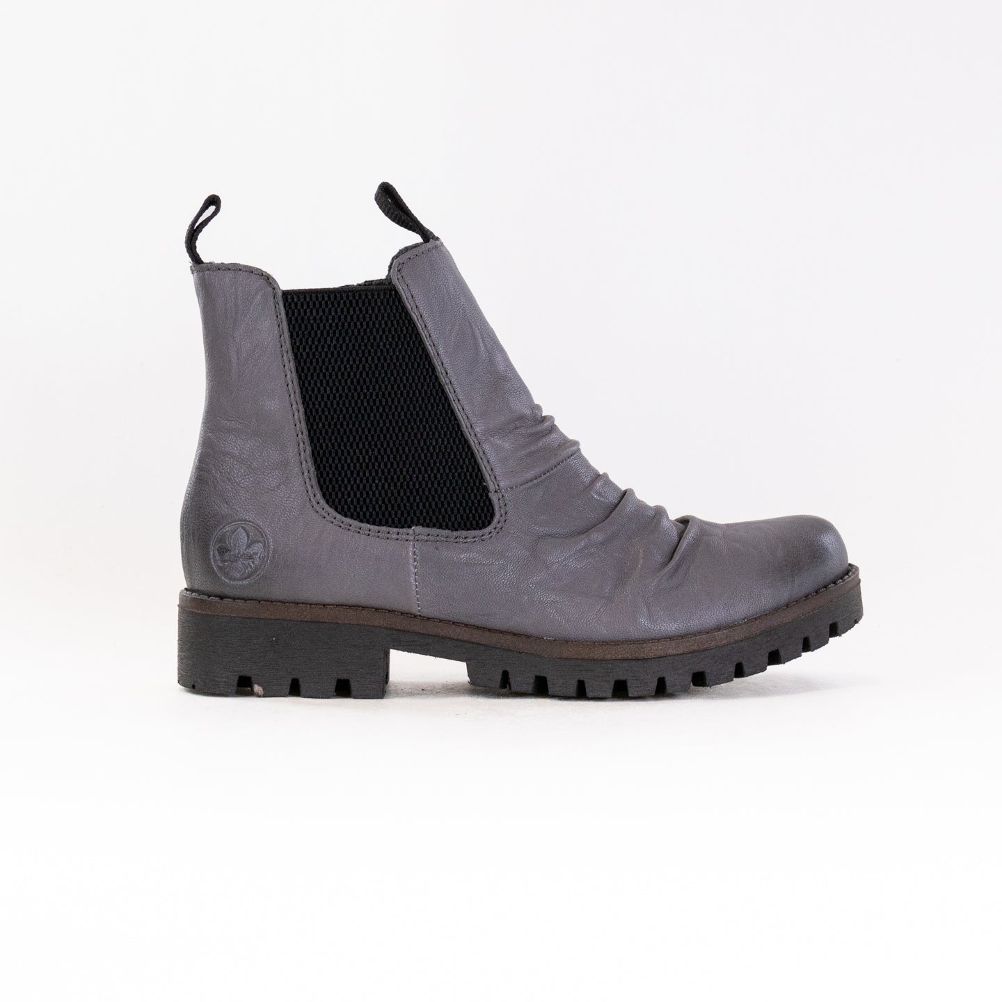 Stylish Women's Rieker Payton 78555 Chelsea Boots in Arctic Grey and Black