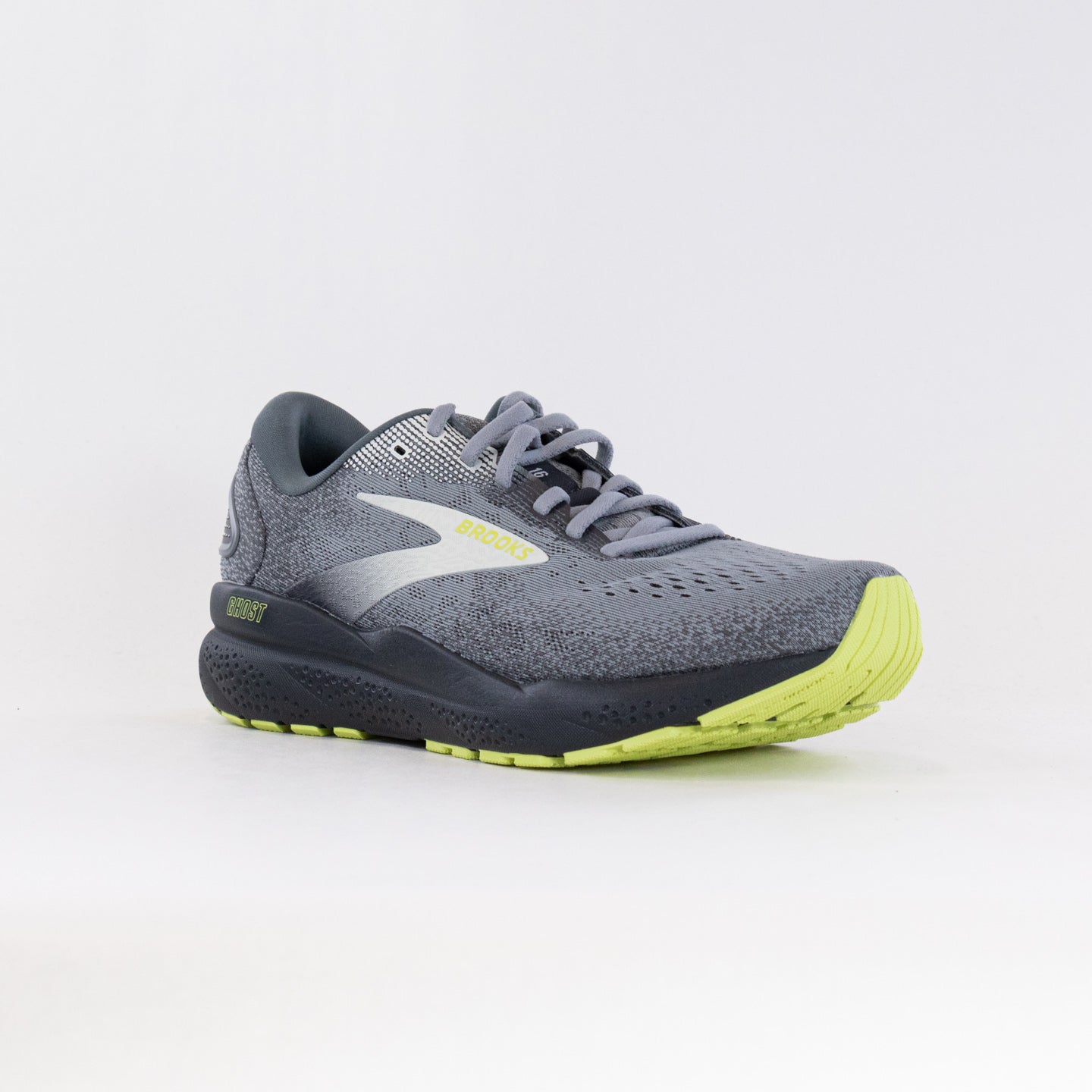 Men's Brooks Ghost 16 Running Shoes in Primer, Grey and Lime