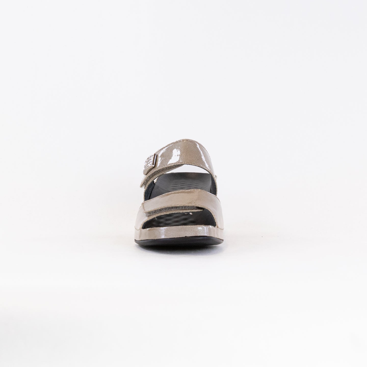 Women's Vital Joy Mule Sandal in Apache Taupe Patent Leather - Comfort & Health