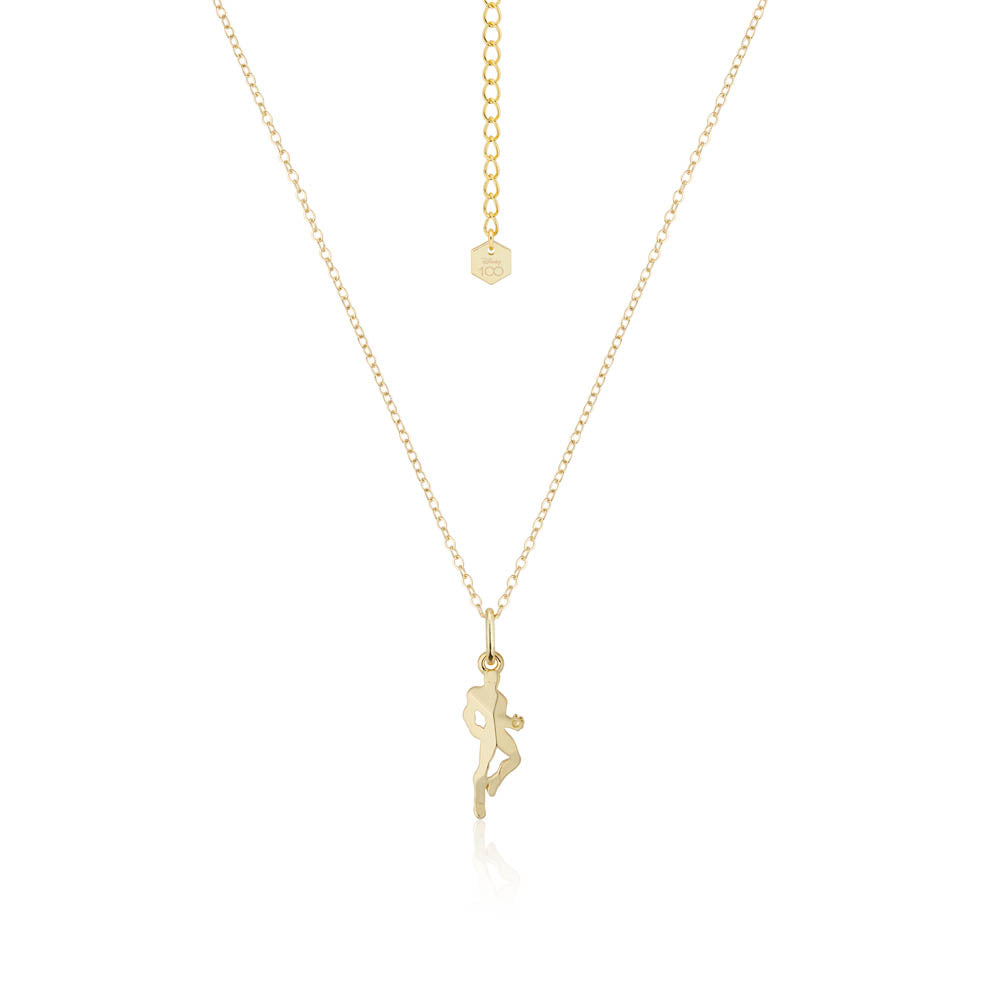 Marvel Disney Inspired 14k Yellow Gold Plated Iron Man Facet Necklace