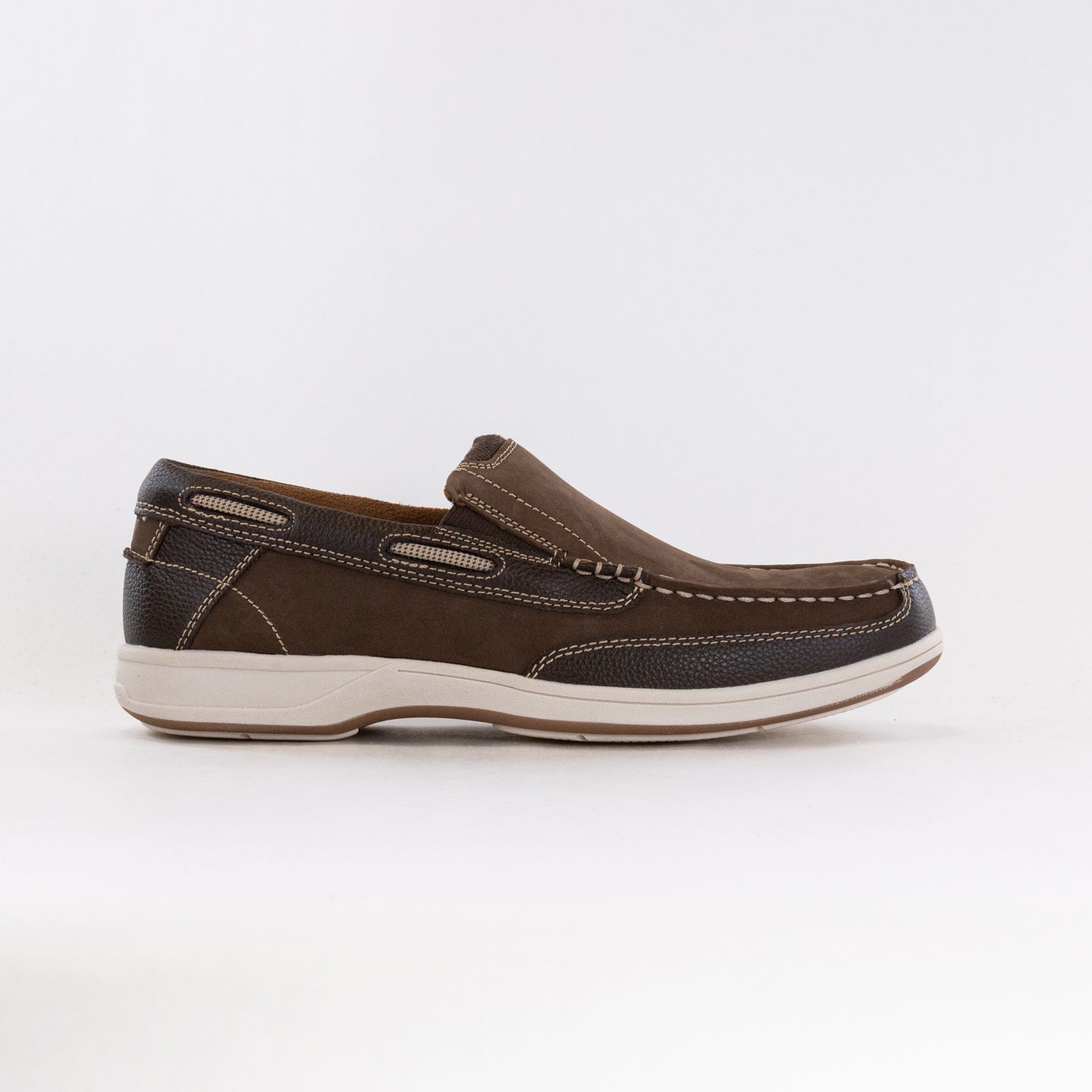 Men's Florsheim Brown Nubuck Lakeside Moc Toe Slip-On Shoes