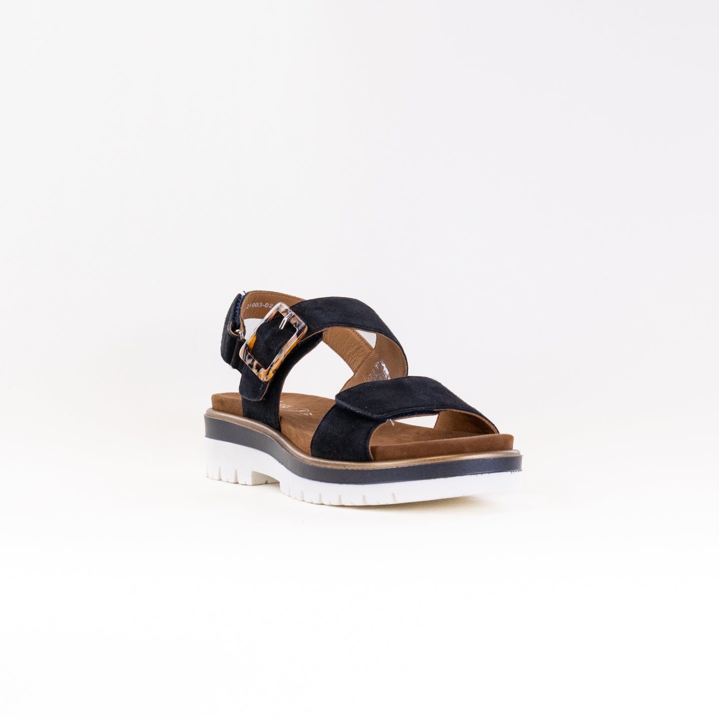 Navy Kid Suede Women's Ara Marbella Triple - Adjustable Comfort Sandals