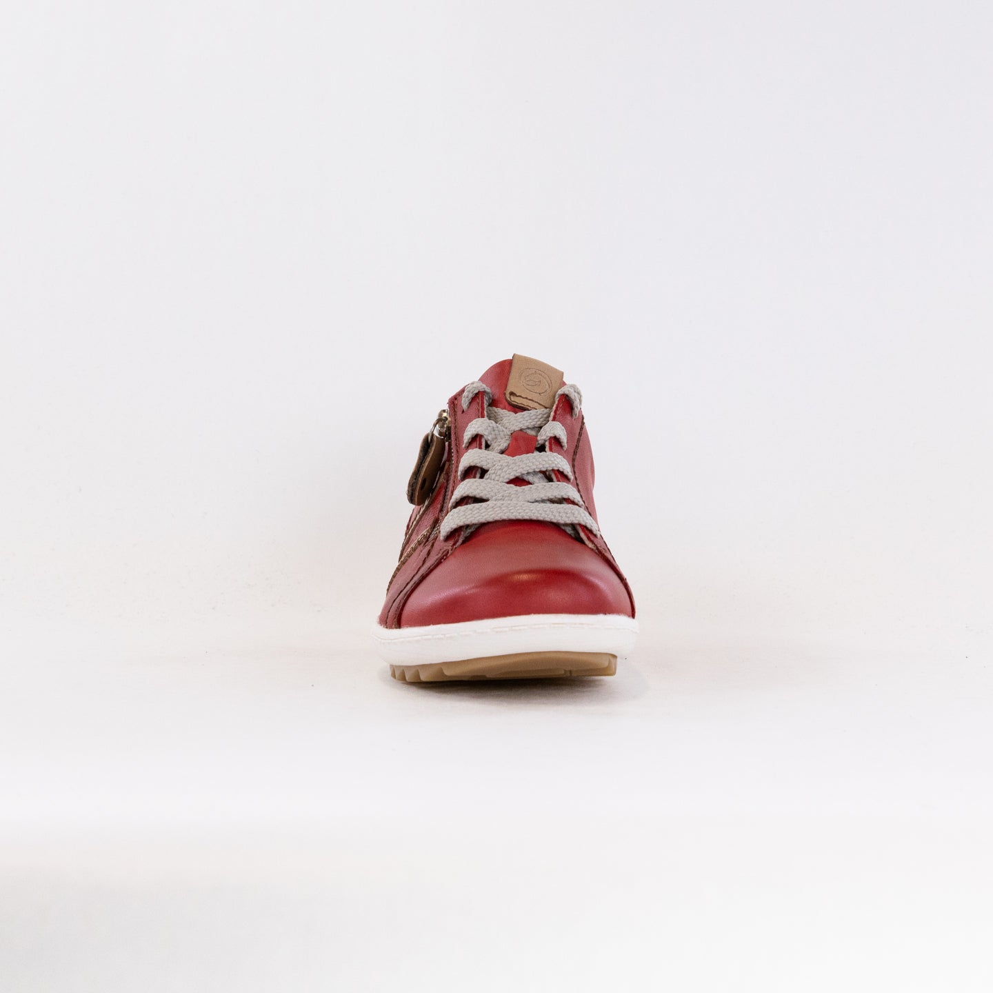 Women's Red Leather Rieker Liv R1426 Stylish Sneakers