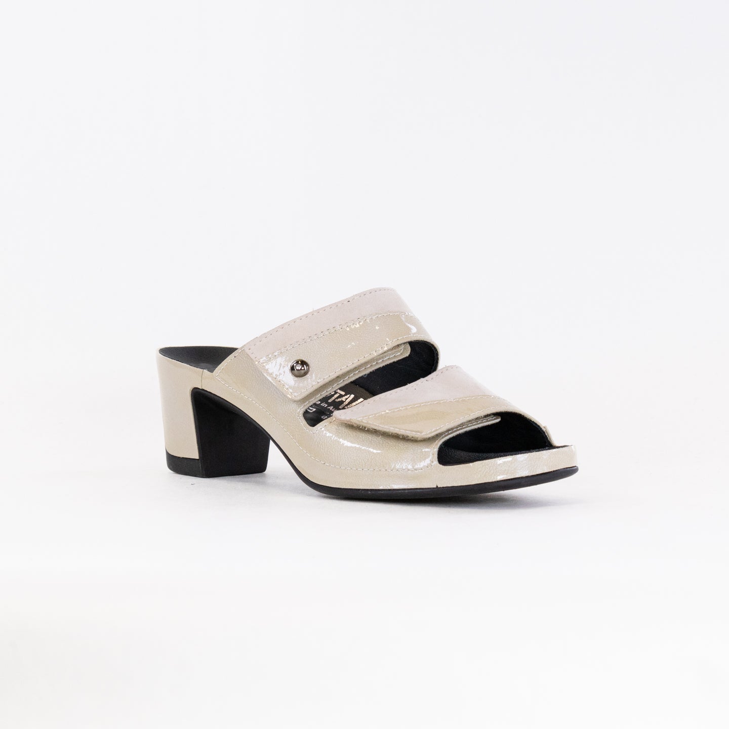 Women's Vital Joy Mule Sandals in Apache Cream Nubuck and Patent Leather Style