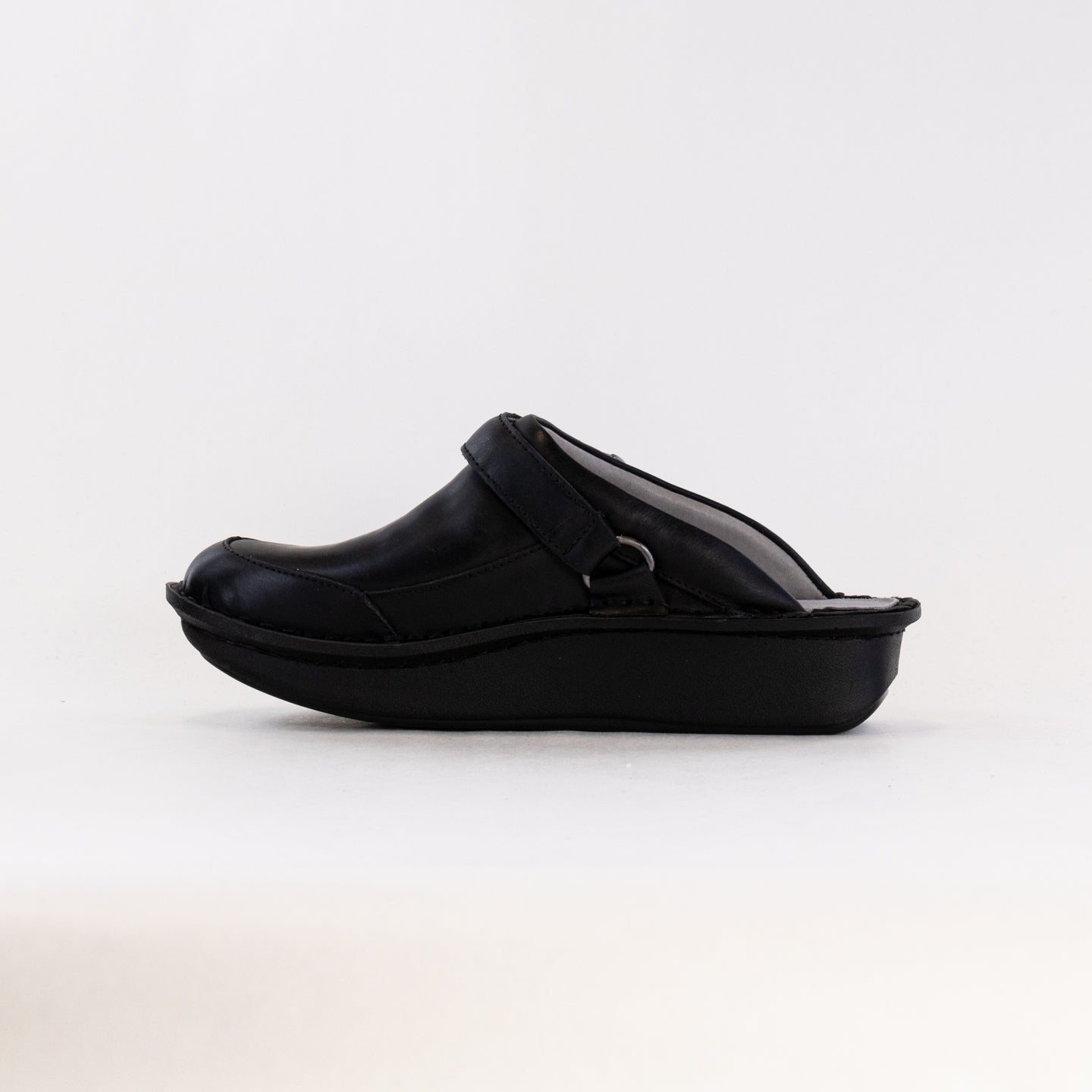 Women's Alegria Seville Clogs in Soft Oiled Black Leather
