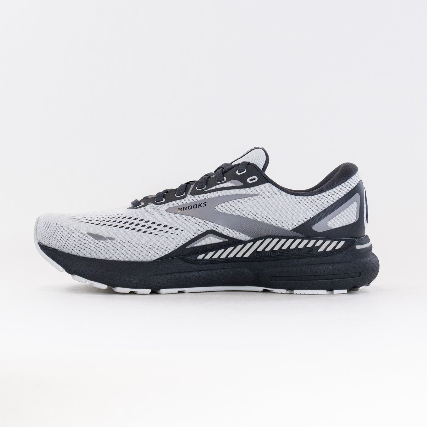 Men's Brooks Adrenaline GTS 23 Running Shoes in Oyster, Ebony, and Alloy Colors