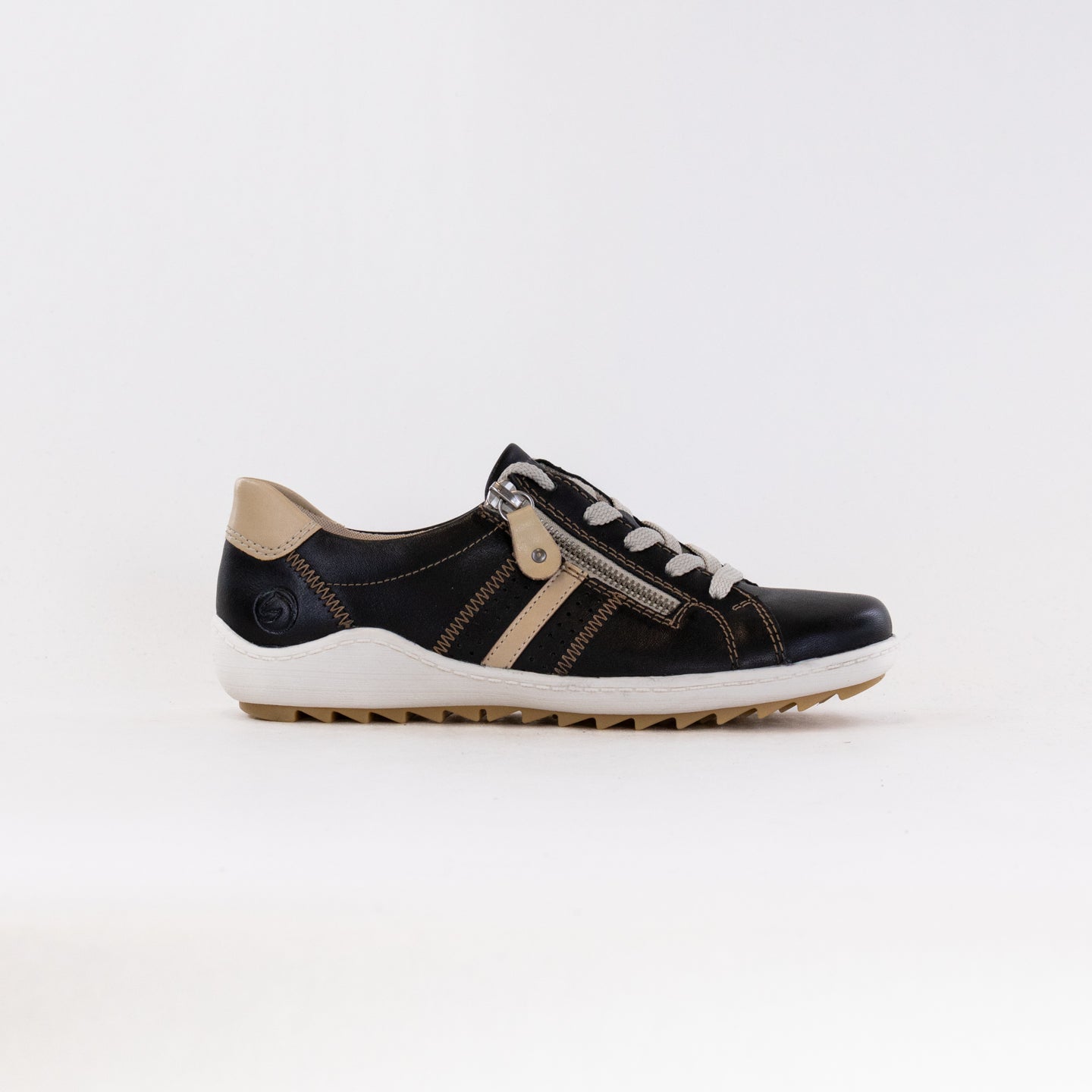 Remonte Liv 32 Women's Black Leather Lace - up and Zip Casual Everyday Shoes