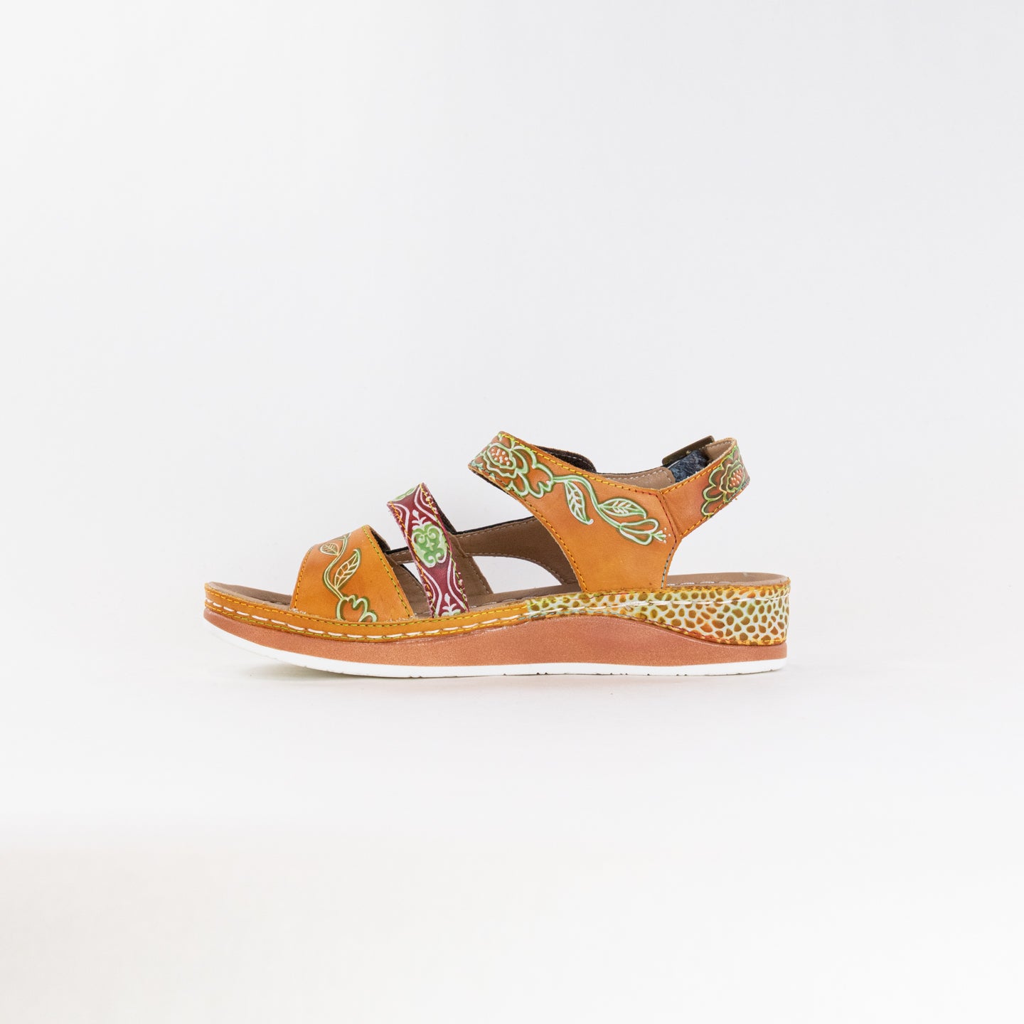Spring Step Women's Camel Multi Sumacah Hand - painted Leather Sandals
