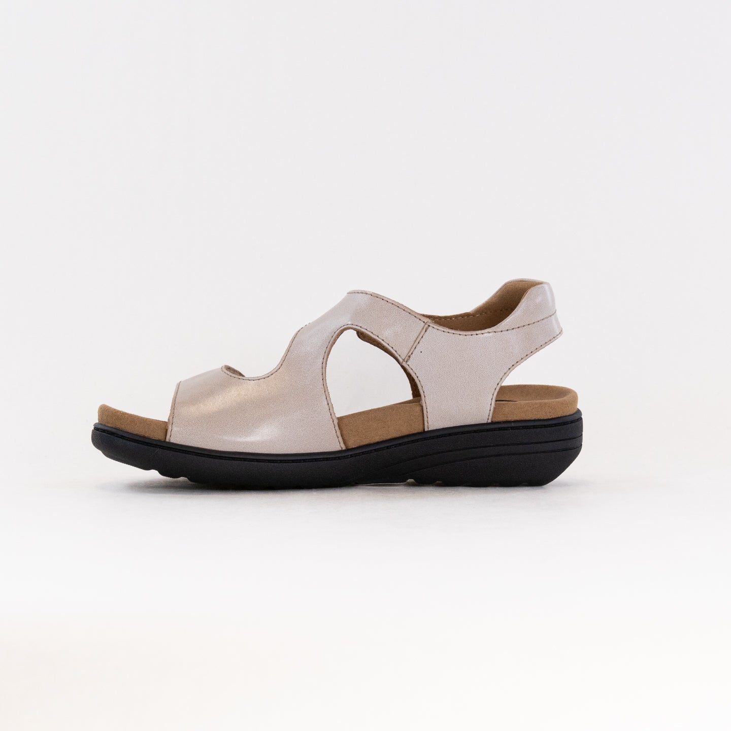 Taos Women's Serene Oyster Leather Comfortable Low Wedge Shoes